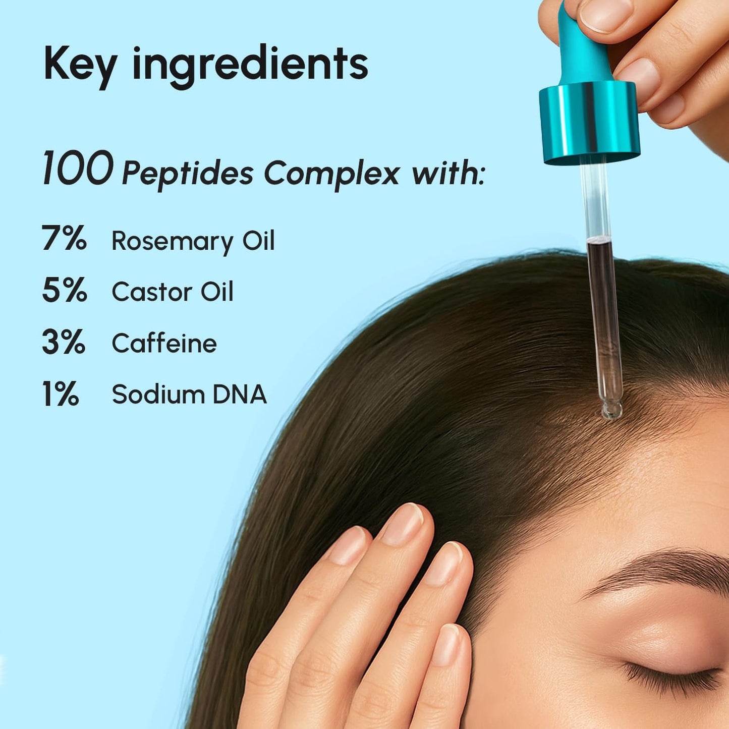 MAREE Hair Growth Serum - Caffeine Peptides Castor Rosemary Oil for Hair Growth - Products for Women & Men - Hair Oils for Hair Growth - Hair Regrowth Tonic - Scalp Serum - Suero Para El Cabello - Medaid International