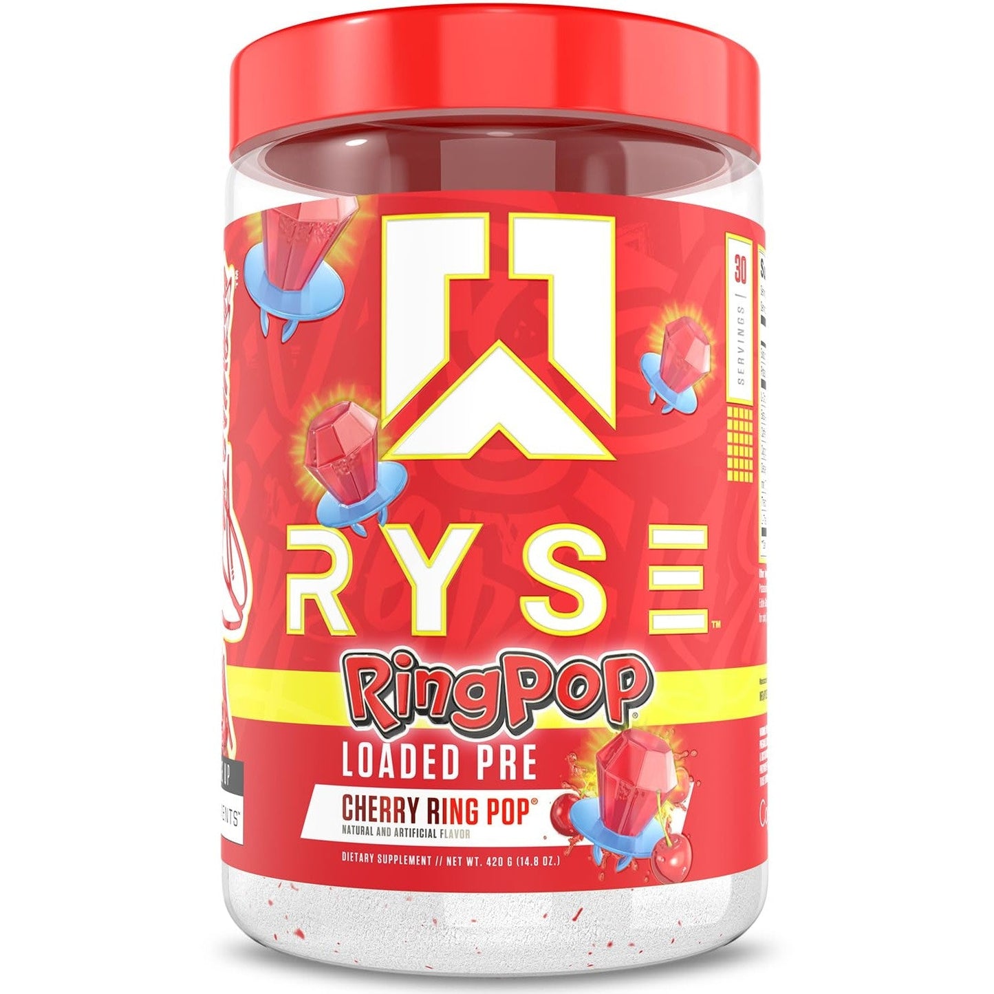 RYSE Loaded Pre Workout Powder - Ring Pop Cherry - Daily Pre-Workout for Men & Women with 325mg Caffeine, Beta Alanine, and Citrulline for Pump, Focus, and Energy - 30 Servings - Medaid International