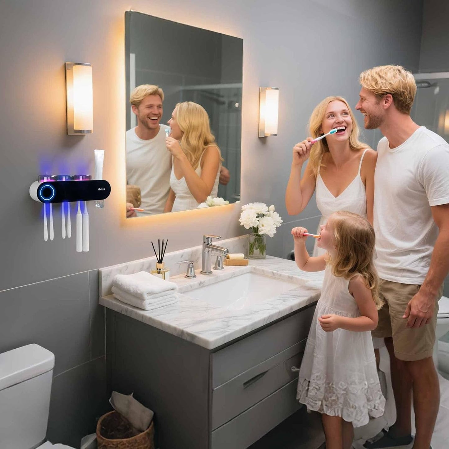 ECOCO UV Sterilization Toothpaste Dispenser