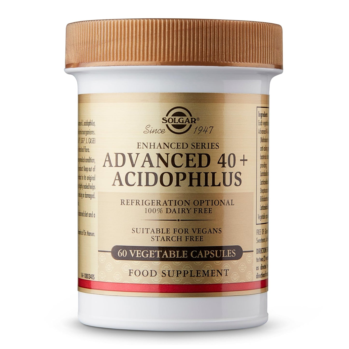 Solgar Advanced 40+ Acidophilus, 60 Vegetable Capsules - Medaid International