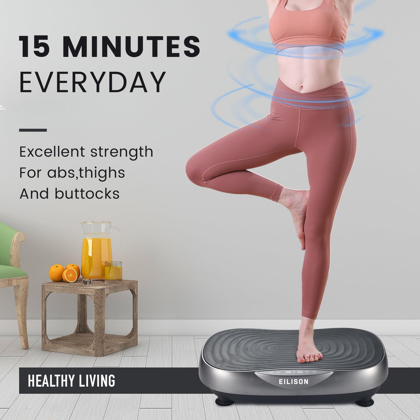 EILISON Glory Vibration Plate Exercise Machine - Lymphatic Drainage Whole Body Workout Vibration Platform 99 Adjustable Speeds Power Shaping Vibrating Plate, Weight Loss, 350 lbs (Glory Grey)