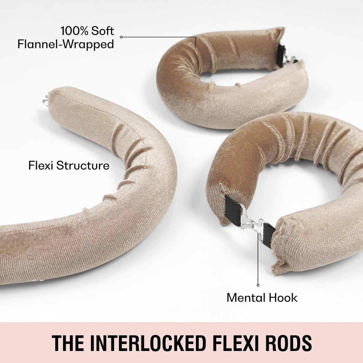 TERRIFI Heatless Hair Curler, Flexi Rods with Hook, Heatless Curling Rod for All Hair Types, No Heat Curlers to Sleep In, Overnight Heatless Curls for Blowout Hair