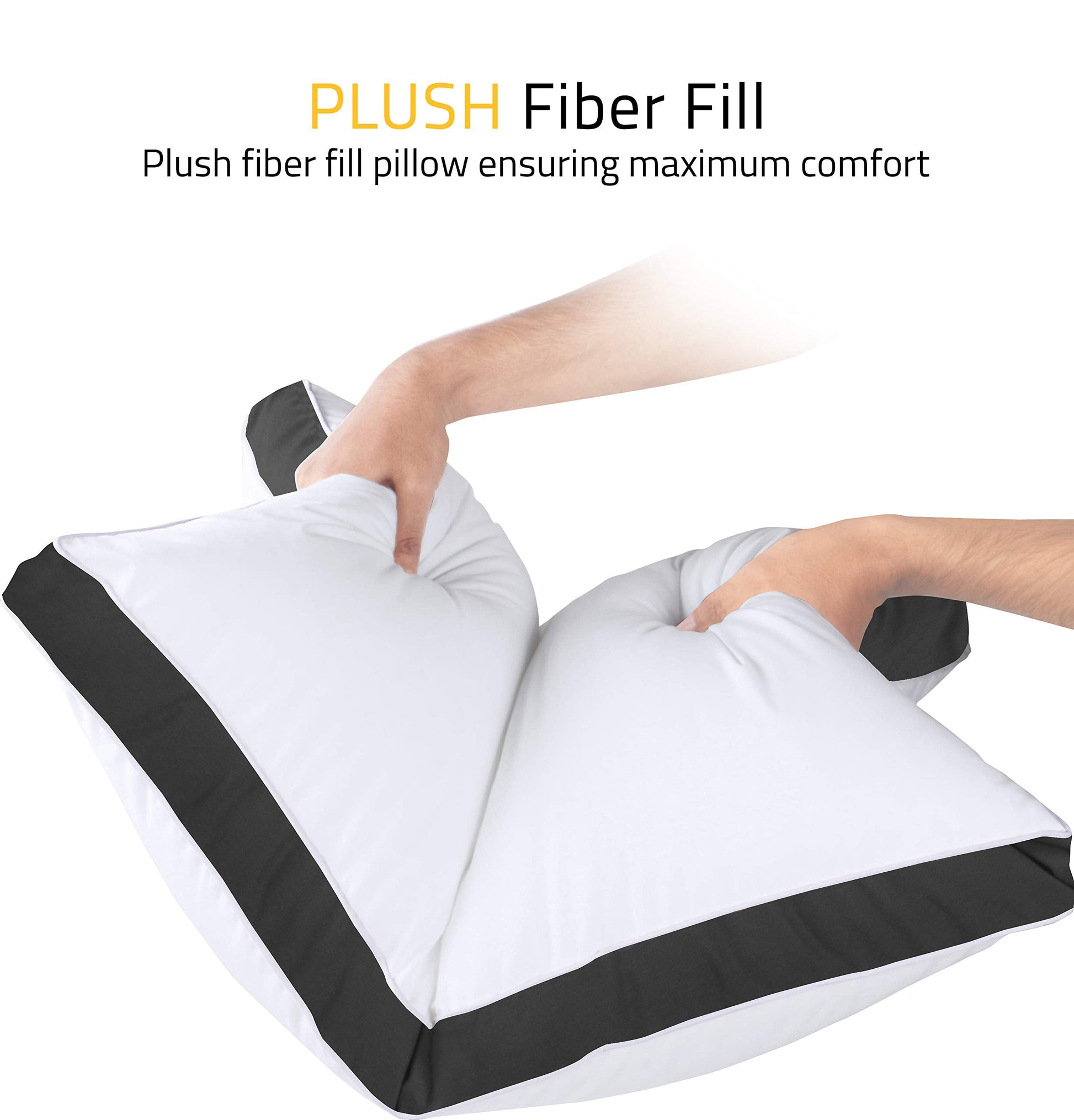 Utopia Bedding Bed Pillows for Sleeping Queen Size (Black), Set of 2, Cooling Hotel Quality, Gusseted Pillow for Back, Stomach or Side Sleepers - Medaid International