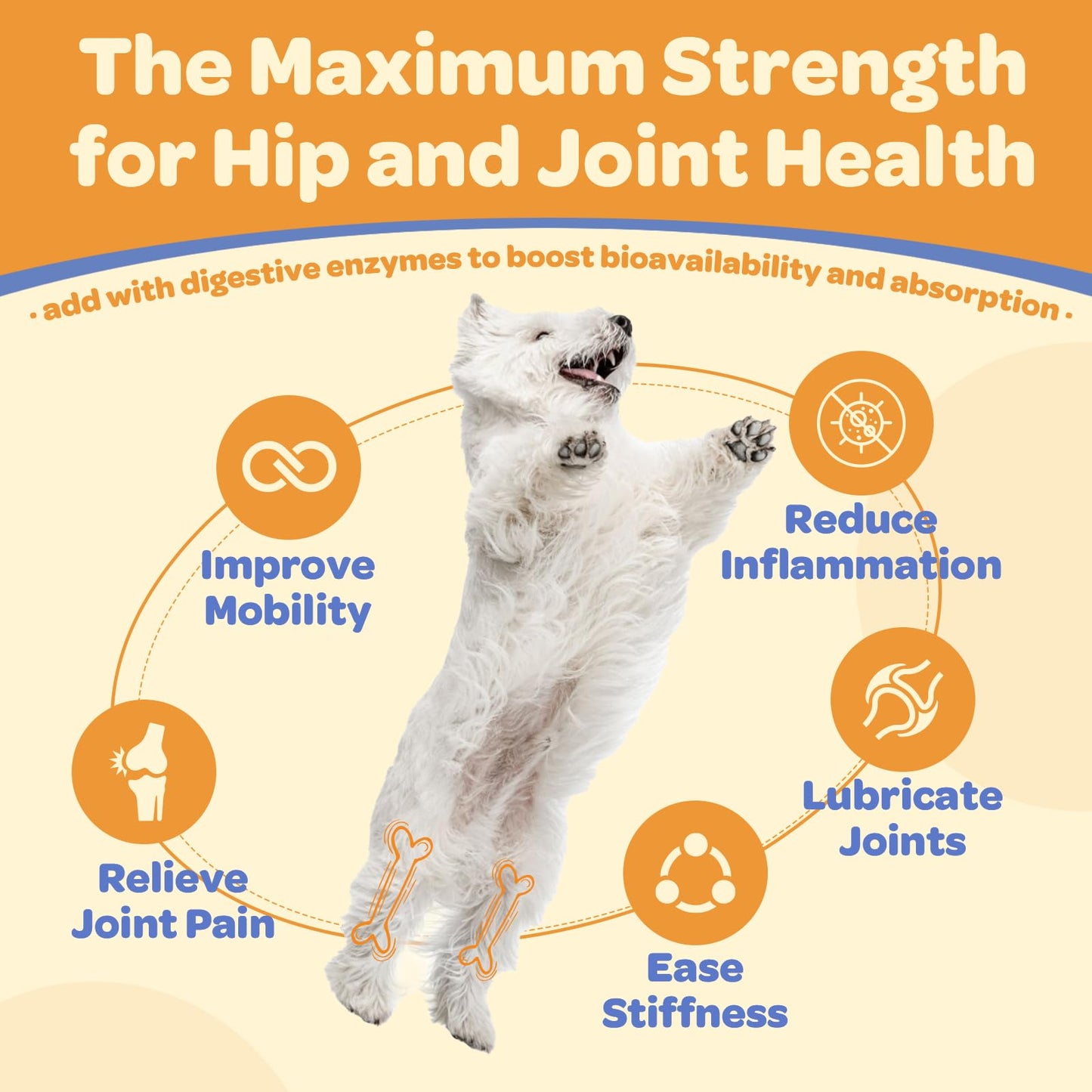 NATURE TARGET Glucosamine for Dogs - Hip and Joint Supplement for Dogs, 180 Crunchy Chews, Glucosamine Chondroitin, Omega-3, MSM, Turmeric for Pain Relief, Dog Joint Supplement Large & Small Breed