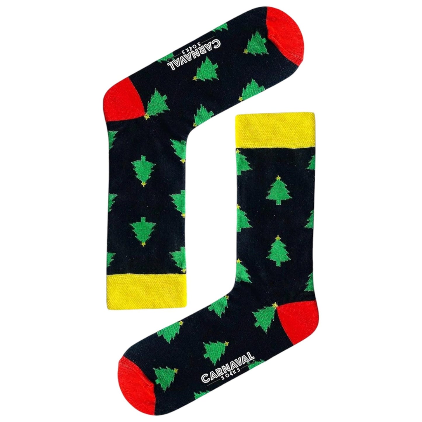 CARNAVAL SOCKS THE PARTY HAS BEGUN Women's & Men's Christmas Novelty Socks, Multicolor Cartoon Crew Length, 2 Count, Adults, Christmas Lovers, Novelty Socks Enthusiasts - Medaid International