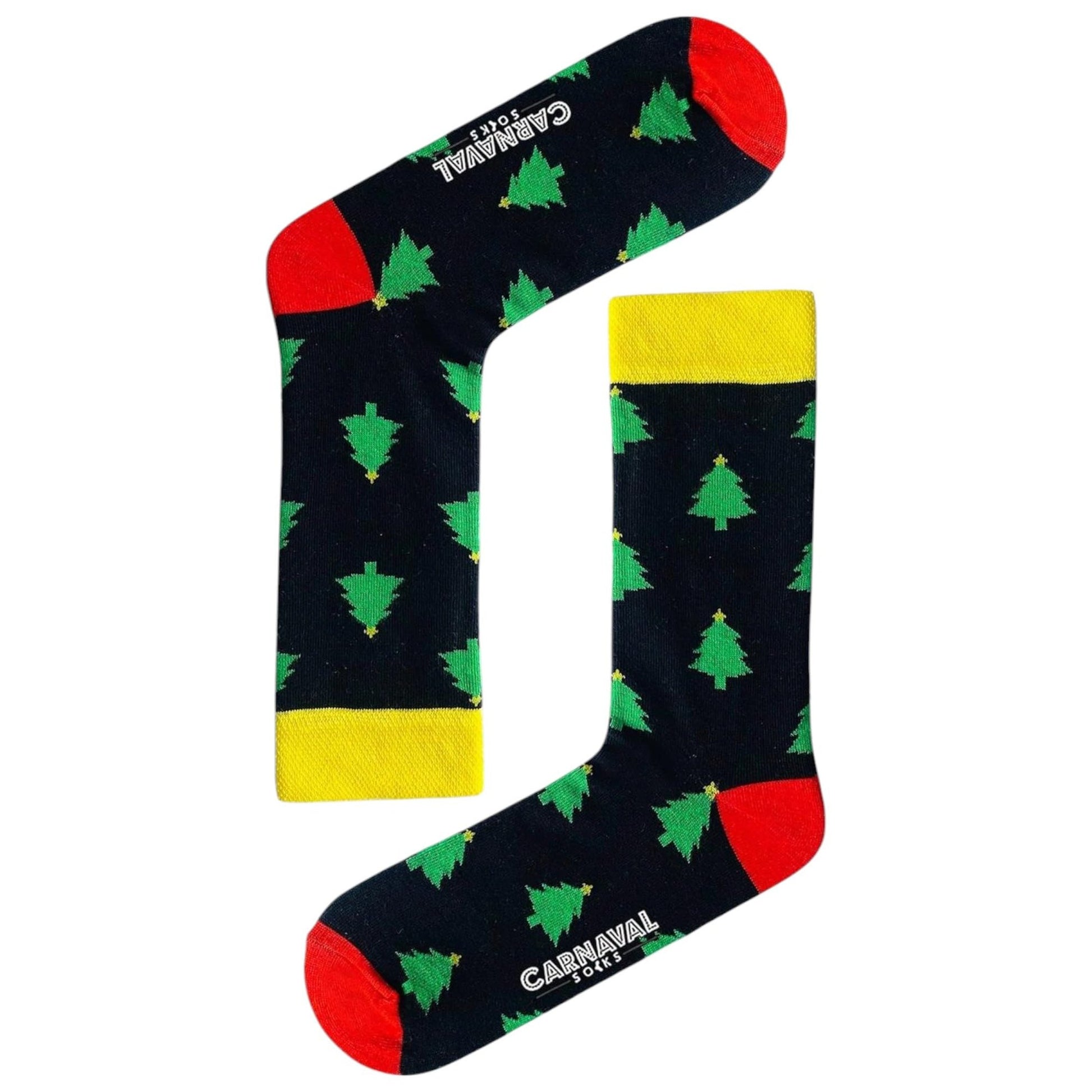 CARNAVAL SOCKS THE PARTY HAS BEGUN Women's & Men's Christmas Novelty Socks, Multicolor Cartoon Crew Length, 2 Count, Adults, Christmas Lovers, Novelty Socks Enthusiasts - Medaid International