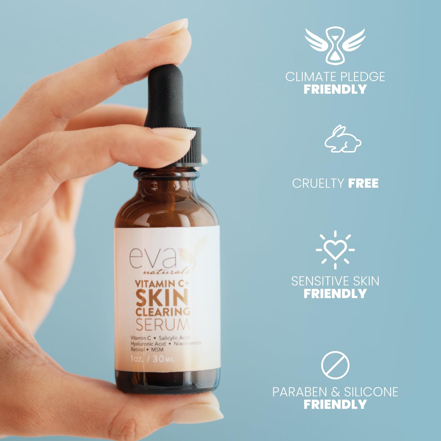 Vitamin C Serum for Face with Retinol & Salicylic Acid – Skin Clearing Acne Spot Treatment with Niacinamide, Hyaluronic Acid, MSM – Anti-Aging Facial Serum for Dark Spots and Blemishes - Medaid International