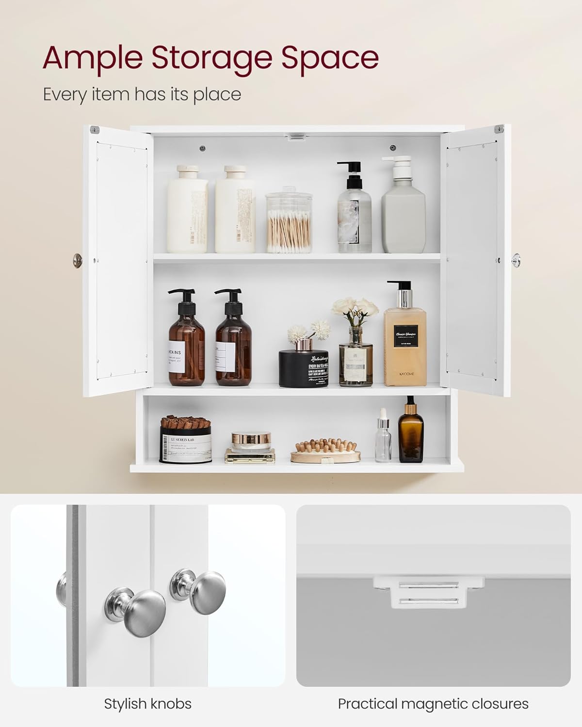VASAGLE Cabinet with Mirror LHC002