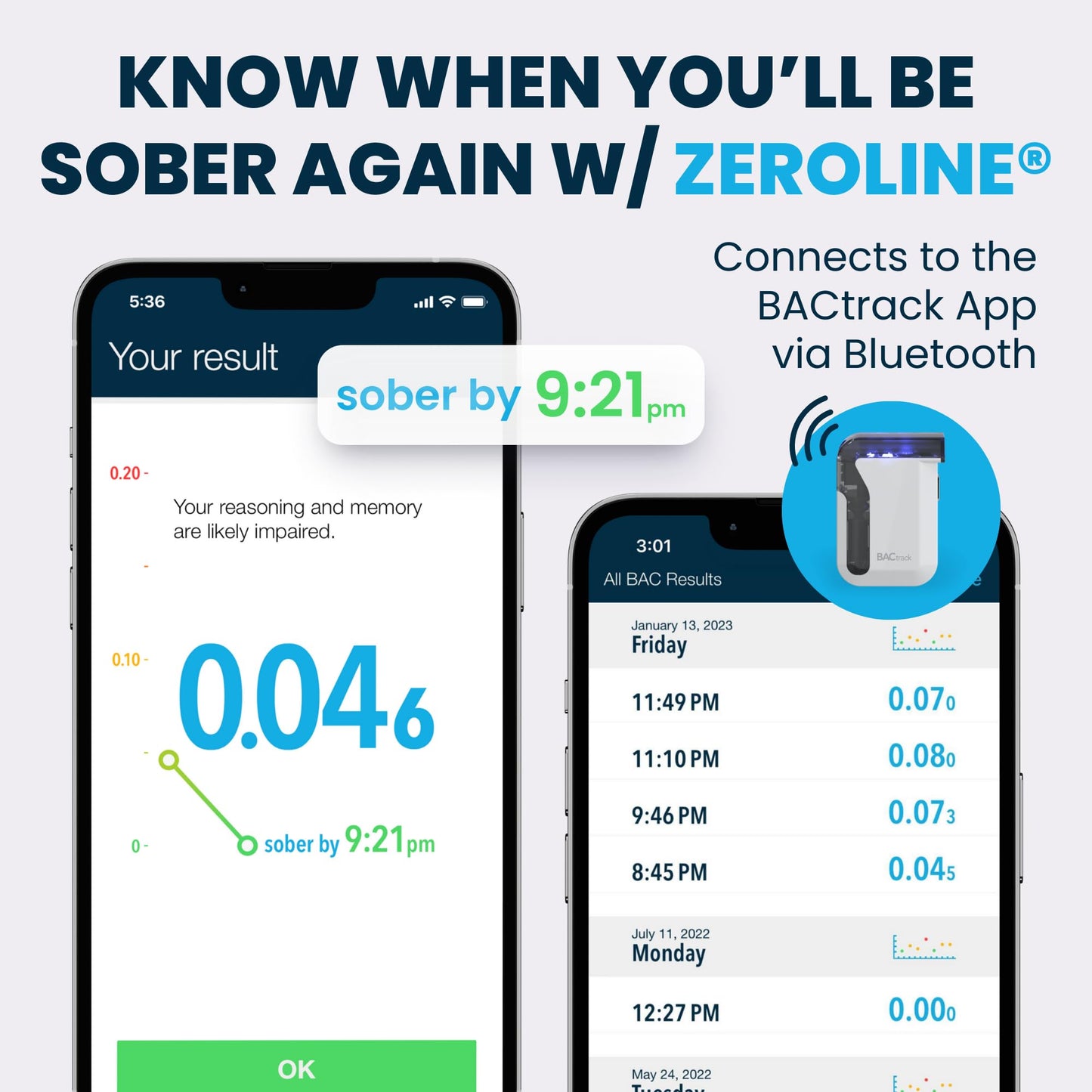 BACtrack Mobile Smartphone Breathalyzer | Professional-Grade Accuracy | Wireless Smartphone Connectivity | Compatible w/ Apple iPhone, Google & Samsung Android Devices | Apple HealthKit Integration - Medaid International