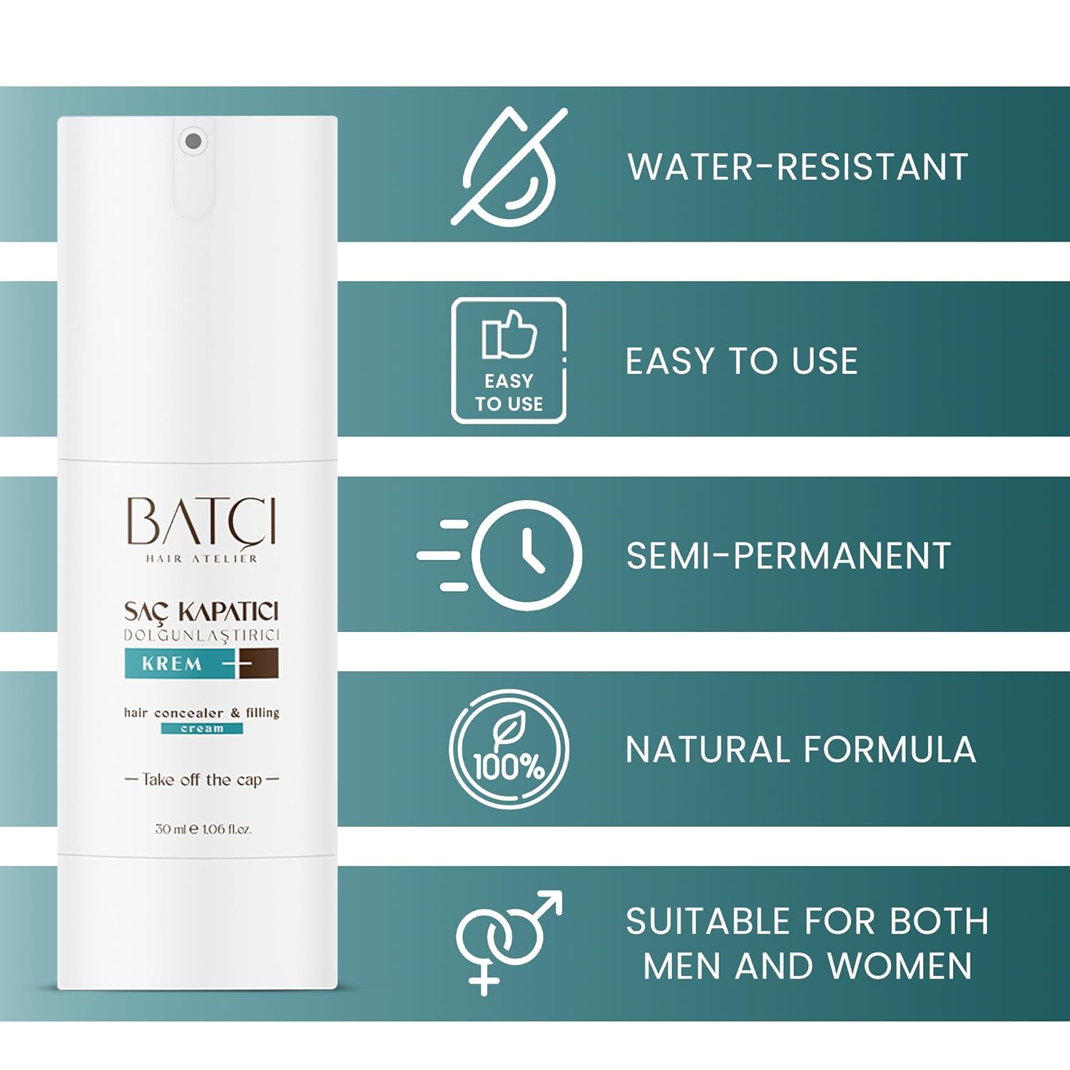 Batçı Hair Concealer Volumizer Liquid Cream 30 ml [Imported] - Medaid International