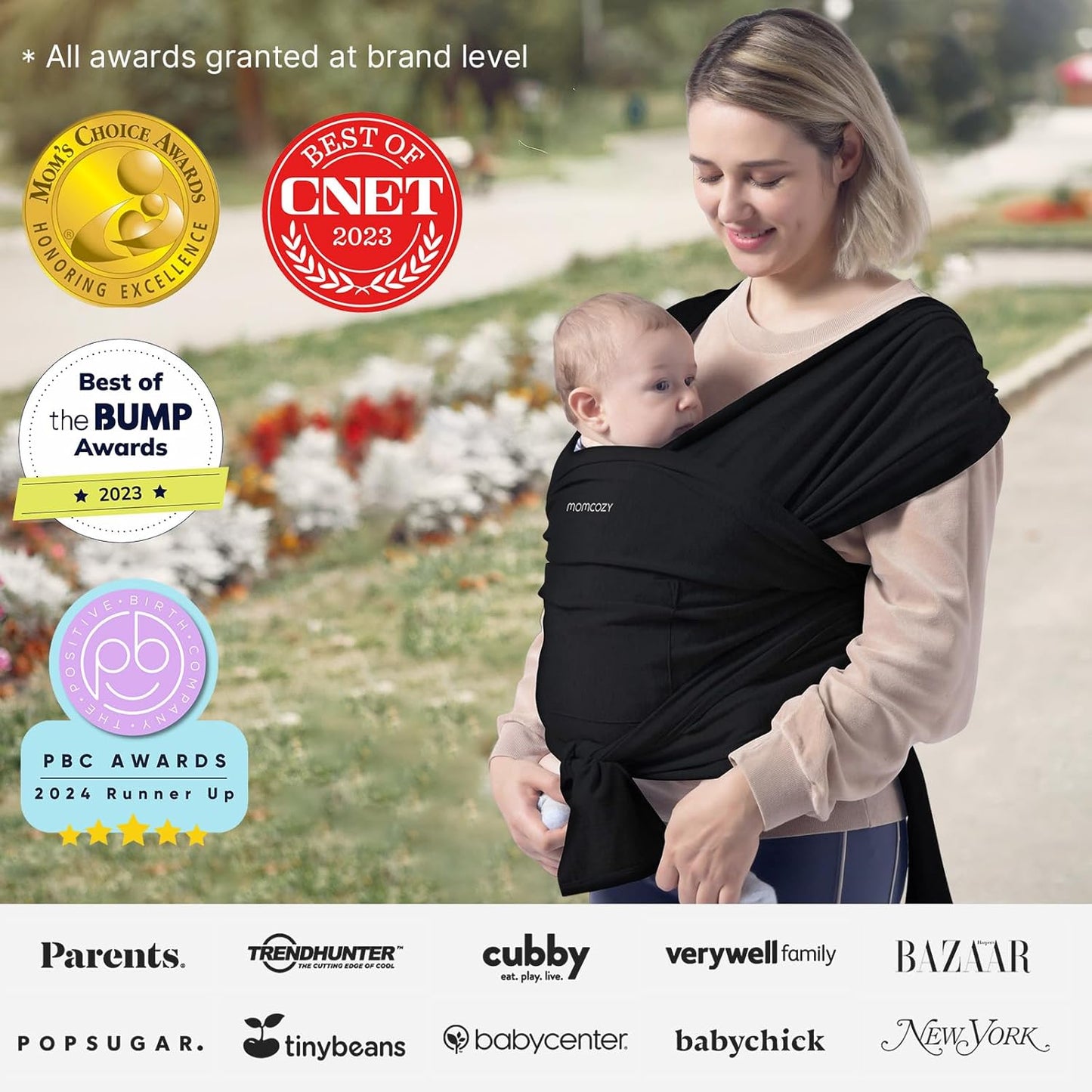 Momcozy Baby Carrier Sling Newborn  Adjustable Baby Wrap Carrier For Newborns