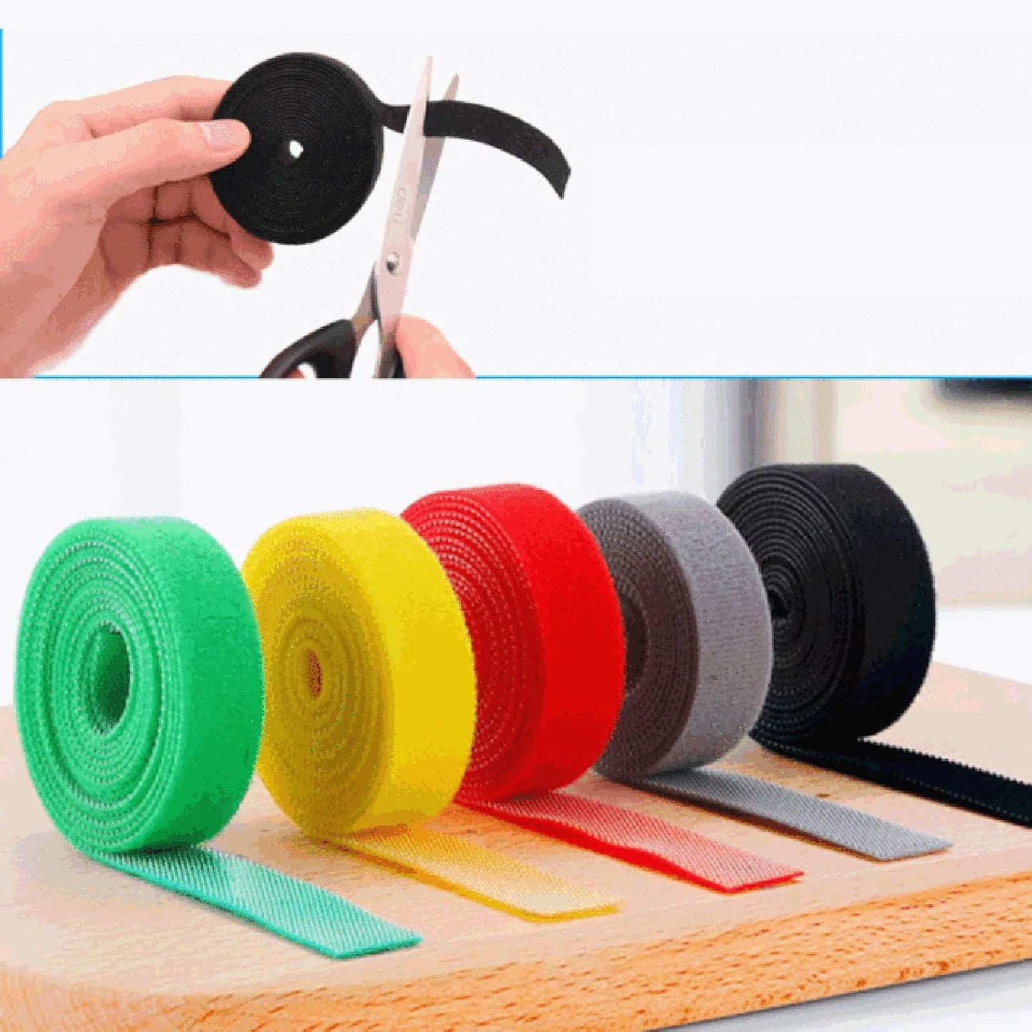 Hook & Loop Tape Set (Pack of 6 Colors)