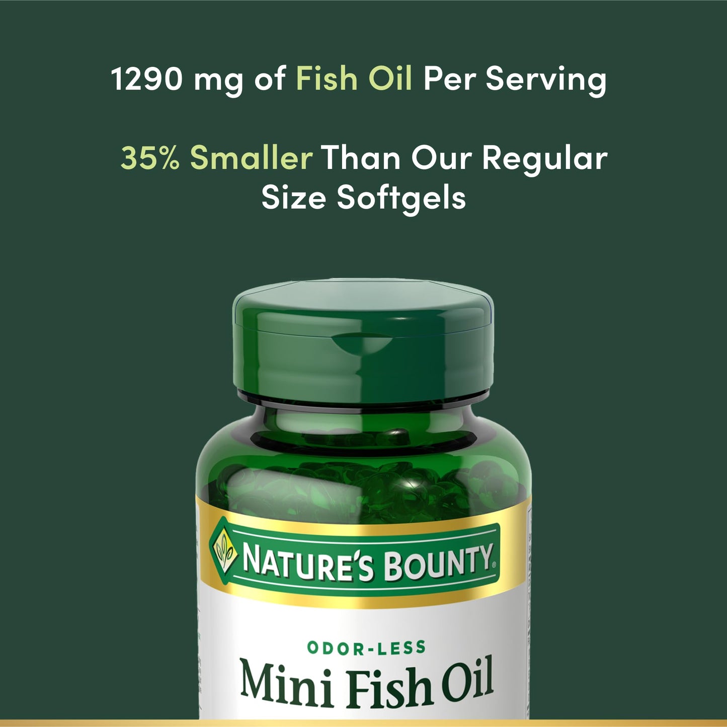 Nature's Bounty Mini Fish Oil Softgels, Burpless Fish Oil Omega 3 Supplements, Supports Heart Health, 90 Softgels (Pack of 1) - Medaid International
