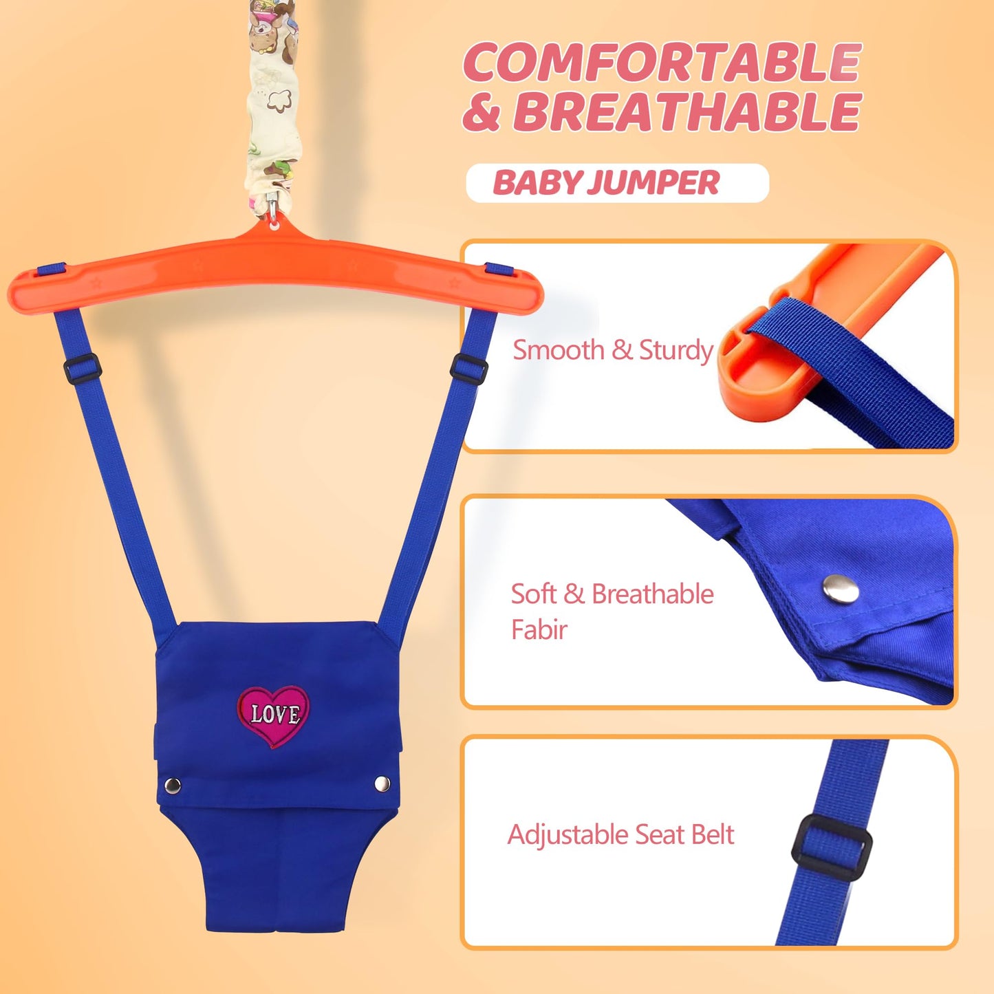 2-in-1 Baby Jumper & Walking Harness – Adjustable Indoor/Outdoor Fun