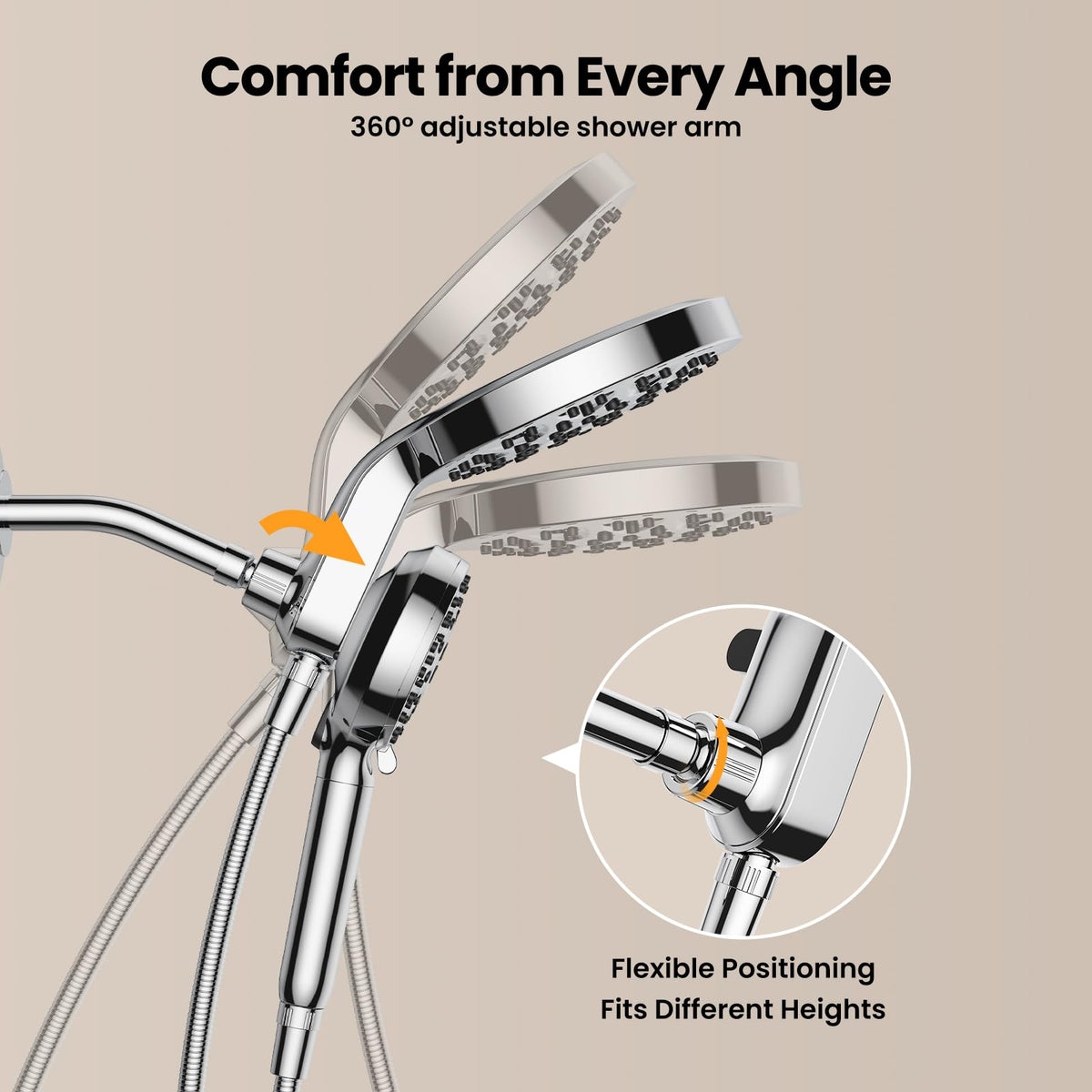 Magnetic Shower Head with Handheld,filtered shower head combo