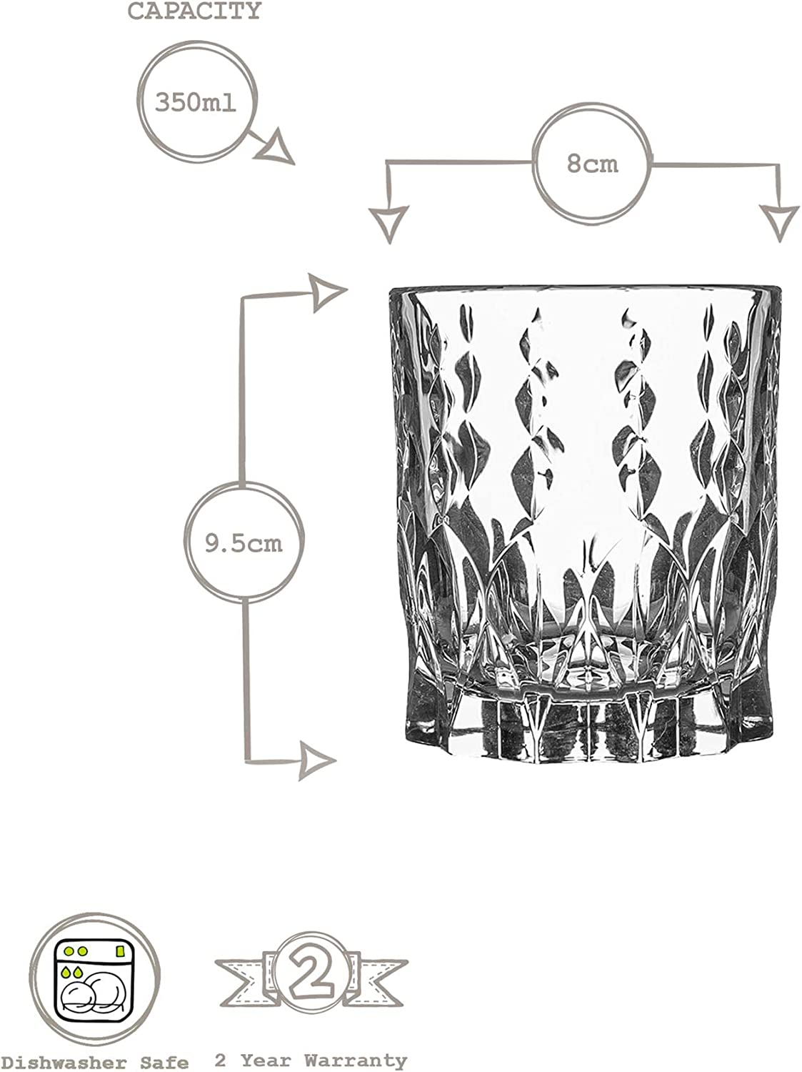 RCR marilyn DOF tumbler set of 6 - 34cl