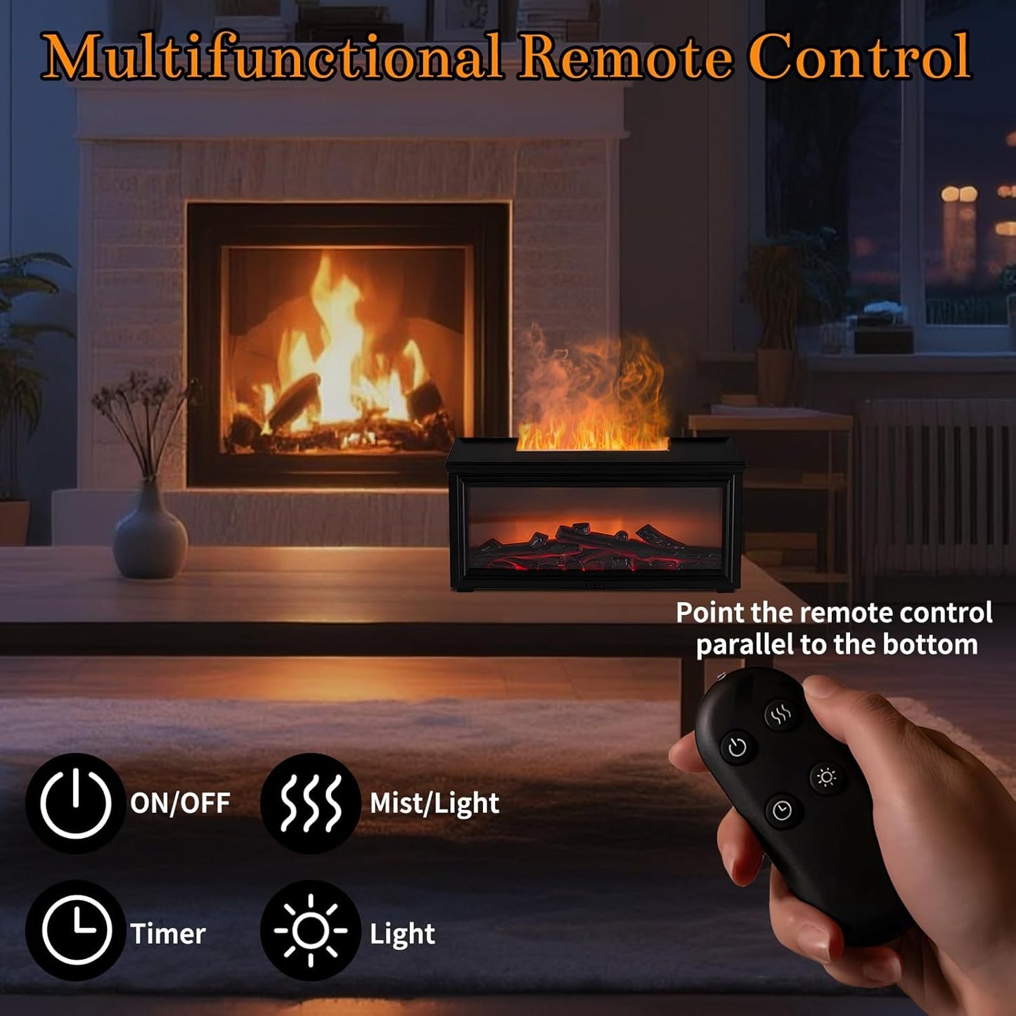 280ml Simulated Charcoal Fireplace Aroma Humidifier