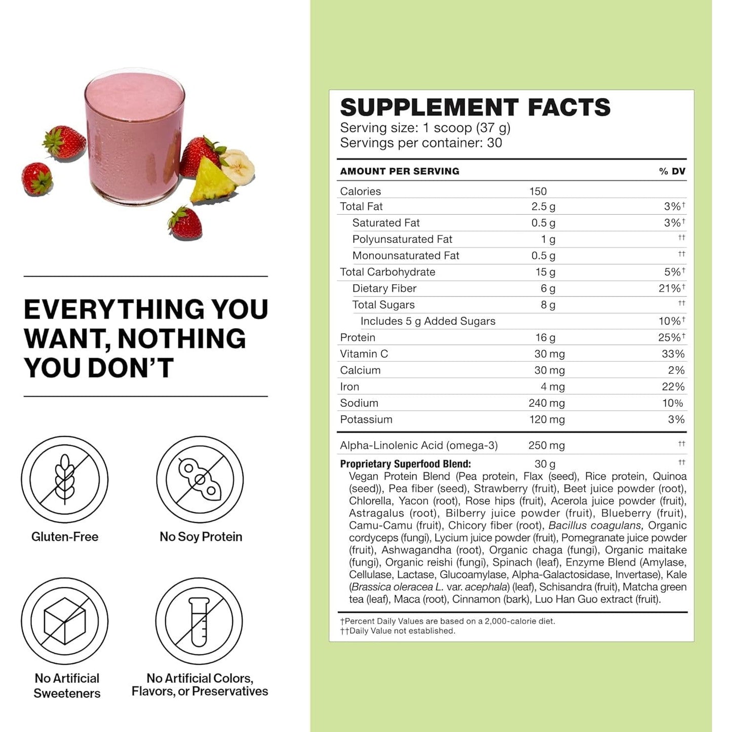 Shakeology Vegan Protein Powder - Gluten Free, Superfood Protein Shake - Helps Support Healthy Weight Loss, Lean Muscle Support, Manage Effects of Stress, Tropical Strawberry - 30 Serving Bag - Medaid International