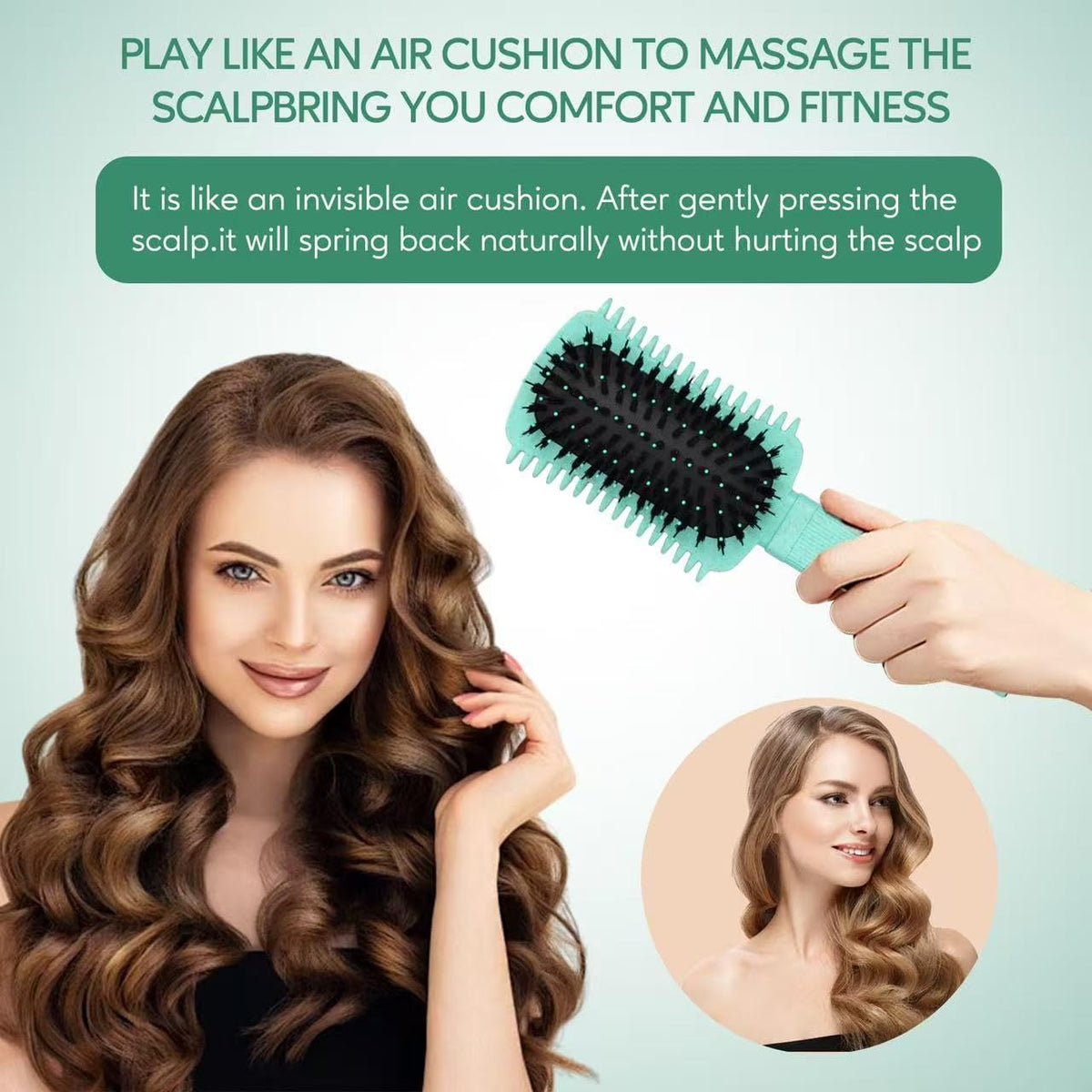 KASTWAVE Curl Defining Brush, Vented Hair Brush for Detangling, Volume Curl Defining Brush for Effortlessly Detangling Shaping and Styling, Enhances Curls Definition & Separation, Green