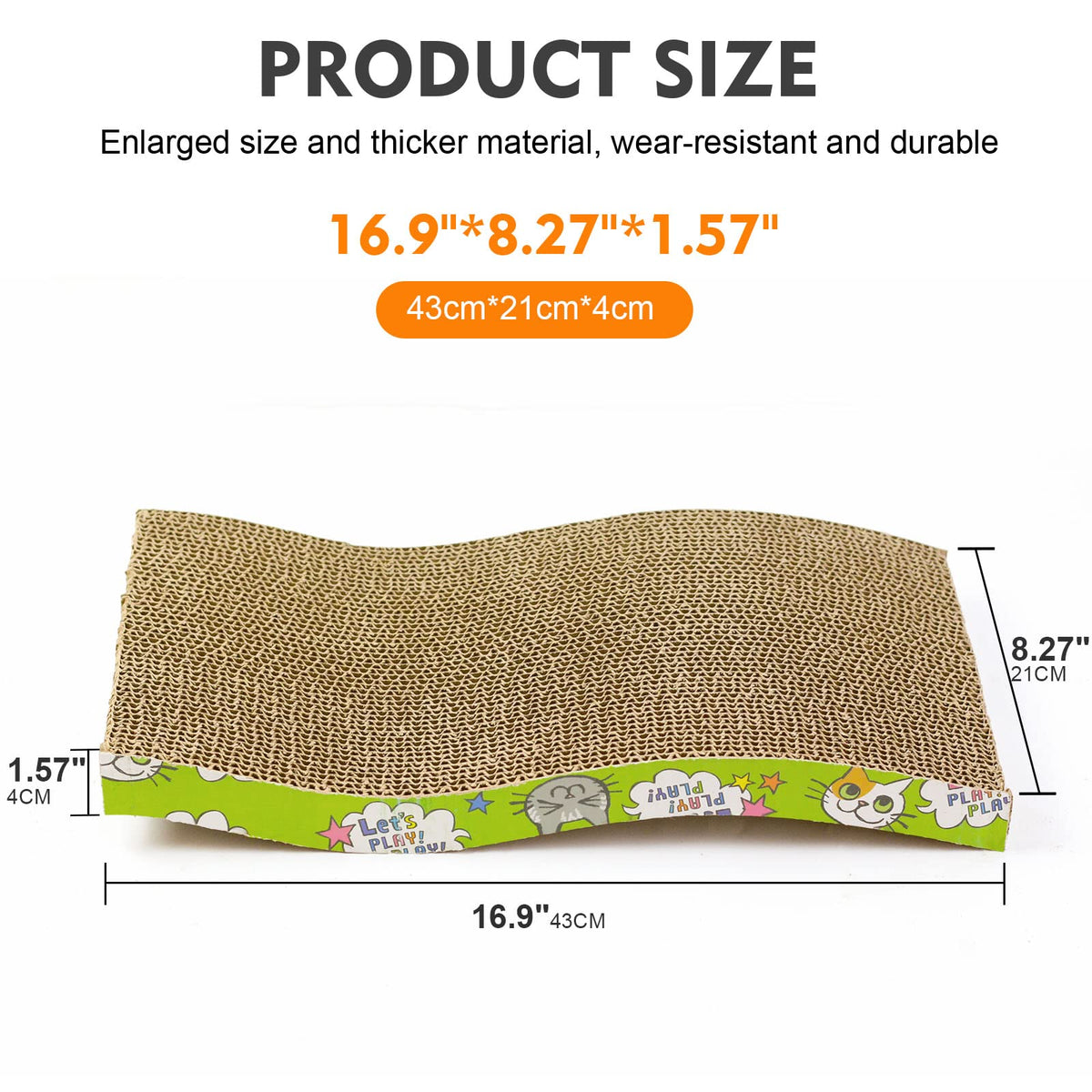 SKY-TOUCH Pet Cat Scratch Board Cardboard Cat Scratcher, Cat Scratching Pad Cat Grinding Claw Interactive Ball Scratch Toy