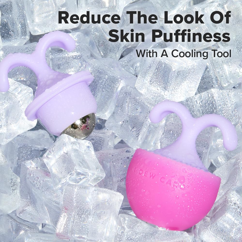 I DEW CARE Facial Tool - Rolling with It | Cooling Stick Skincare Tool, Depuffing Ice Face Roller with Cap, Gift, Reusable and Hygenic, Travel Size, FSC Packaging, Face Massage - Medaid International