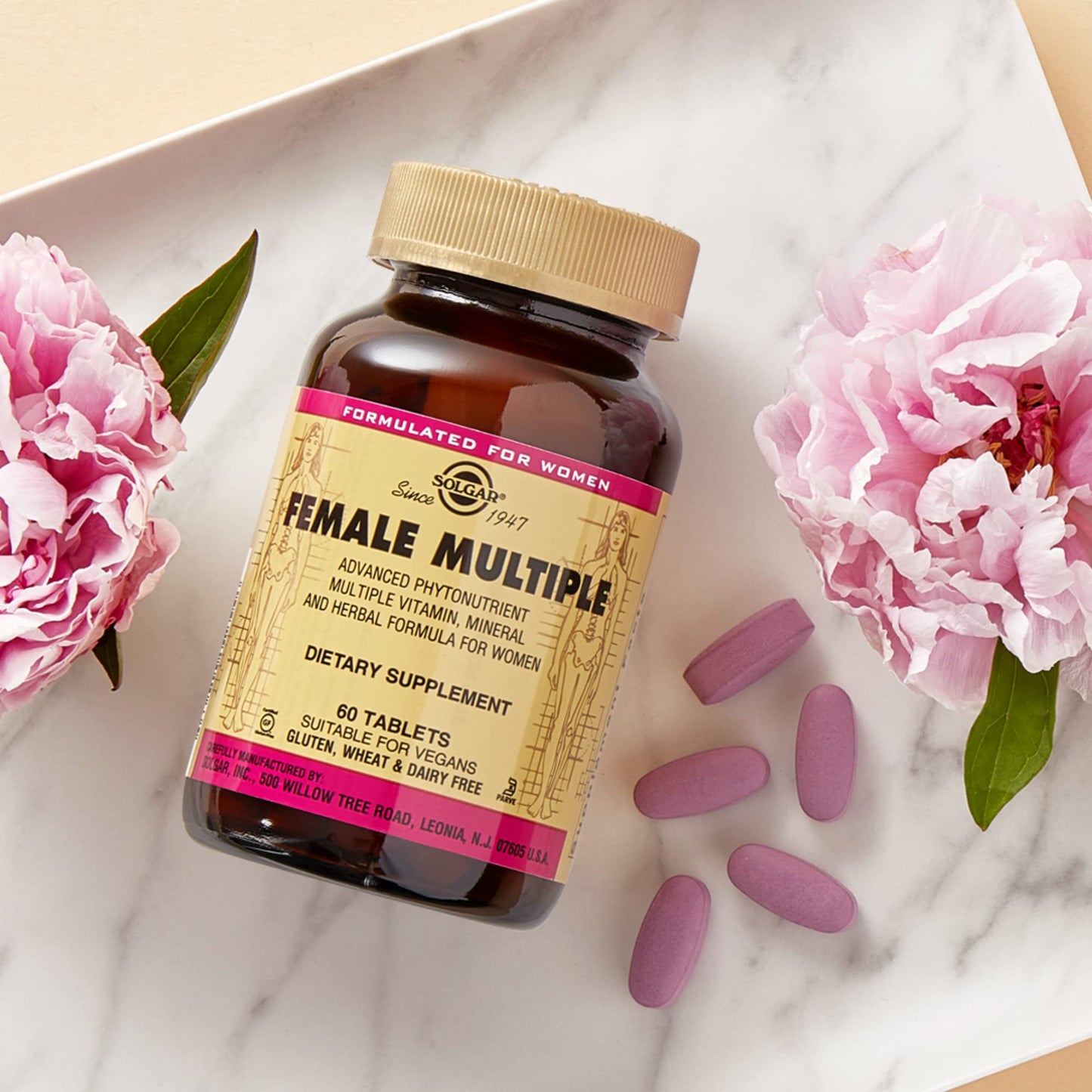 Solgar Female Multiple, 120 Tablets - Multivitamin, Mineral & Herbal Formula for Women - Advanced Phytonutrient - Vegan, Gluten Free, Dairy Free, Kosher - 40 Servings - Medaid International