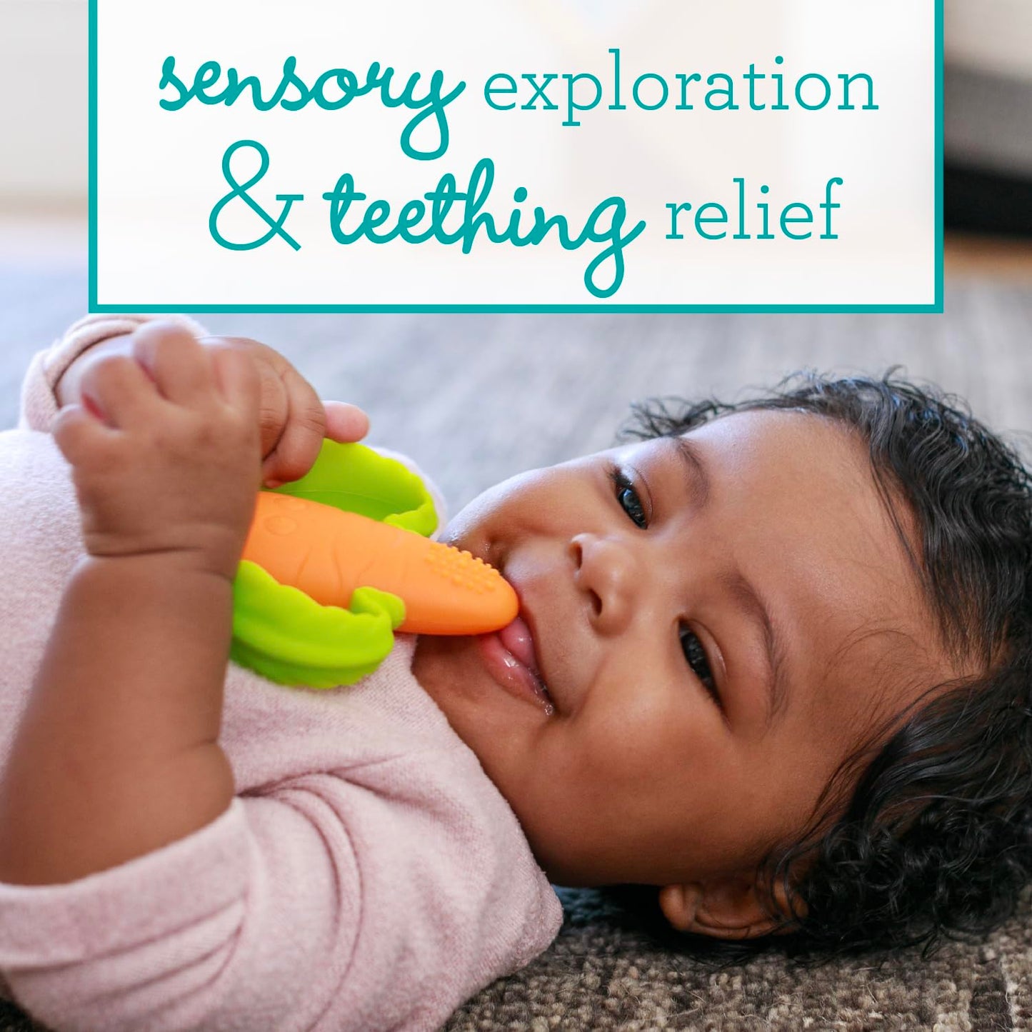 Infantino Lil Nibbles Textured Silicone Teether For Babies