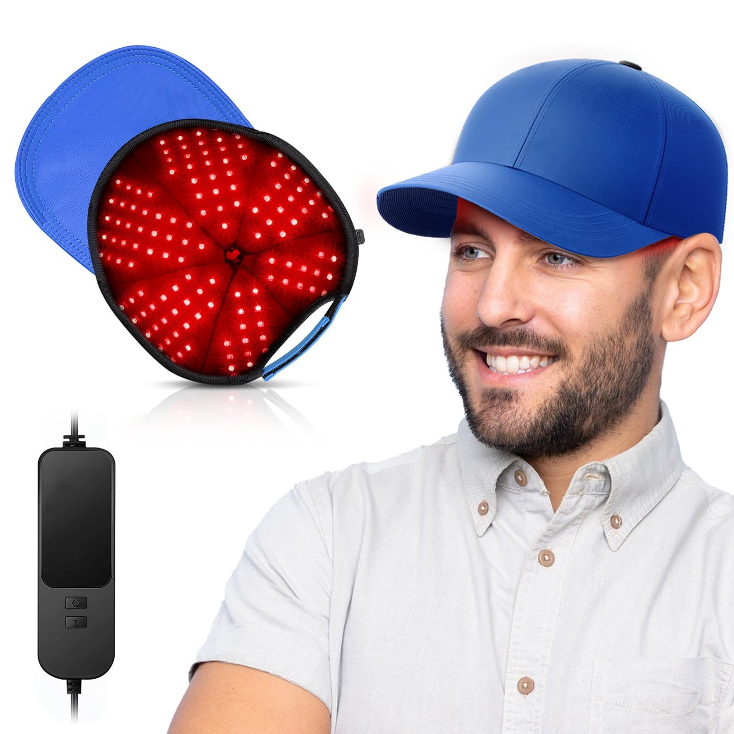 Red Light Hair Growth Cap, Red Light Therapy for Head, Red Infrared Light Therapy 660nm & 850nm & 940nm wavelength with Timer & Controller - Medaid International