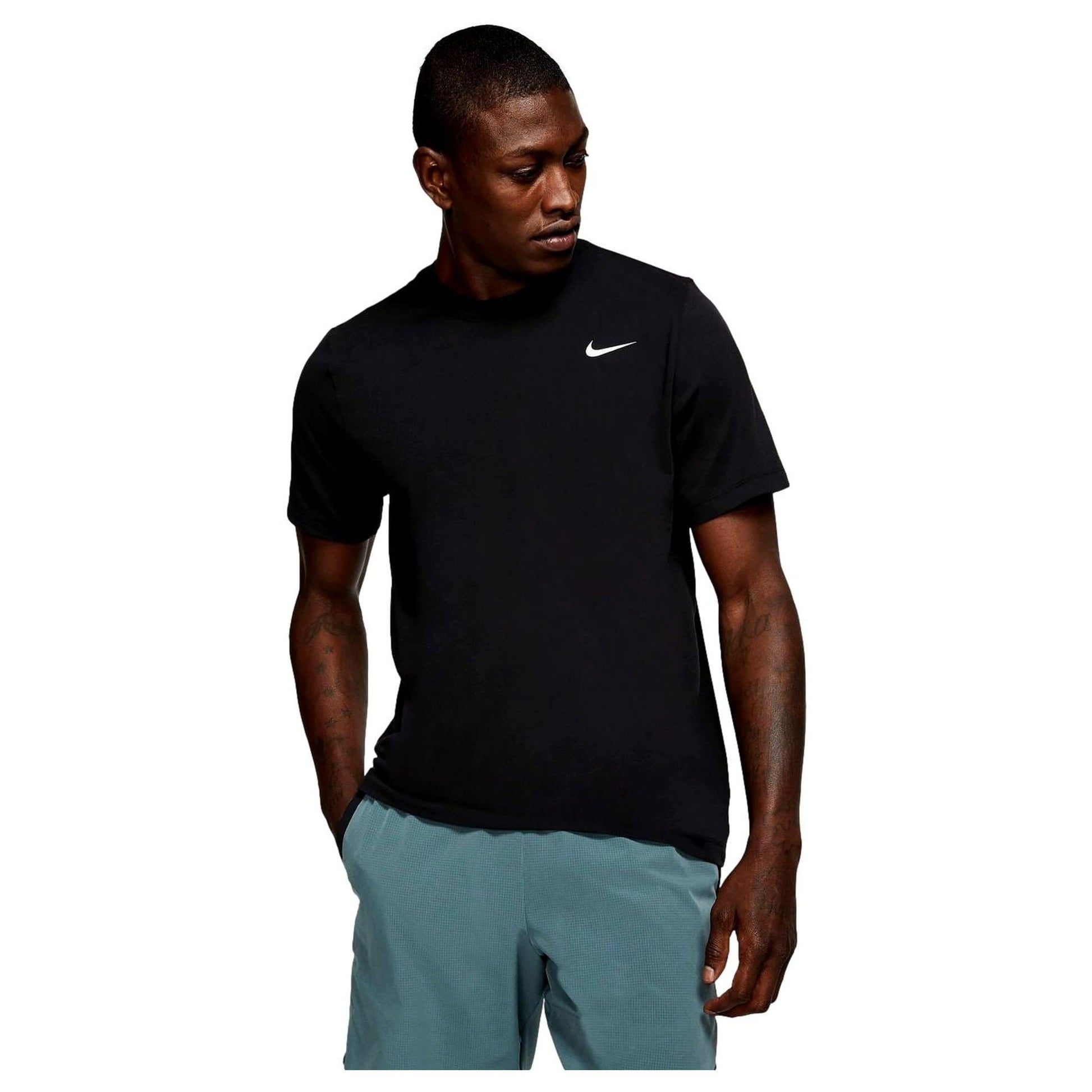 Nike Men's Dri Fitness T-Shirt, Black/White - Medaid International
