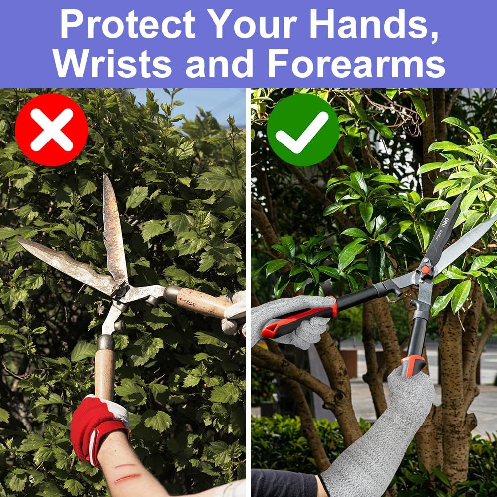 KASTWAVE Level 5 Cut Resistant Safety Gloves, Long Sleeve 45cm Protection for Kitchen and Heavy Duty Work, Food Grade Durable Gloves for Cooking, Gardening and DIY, Gray