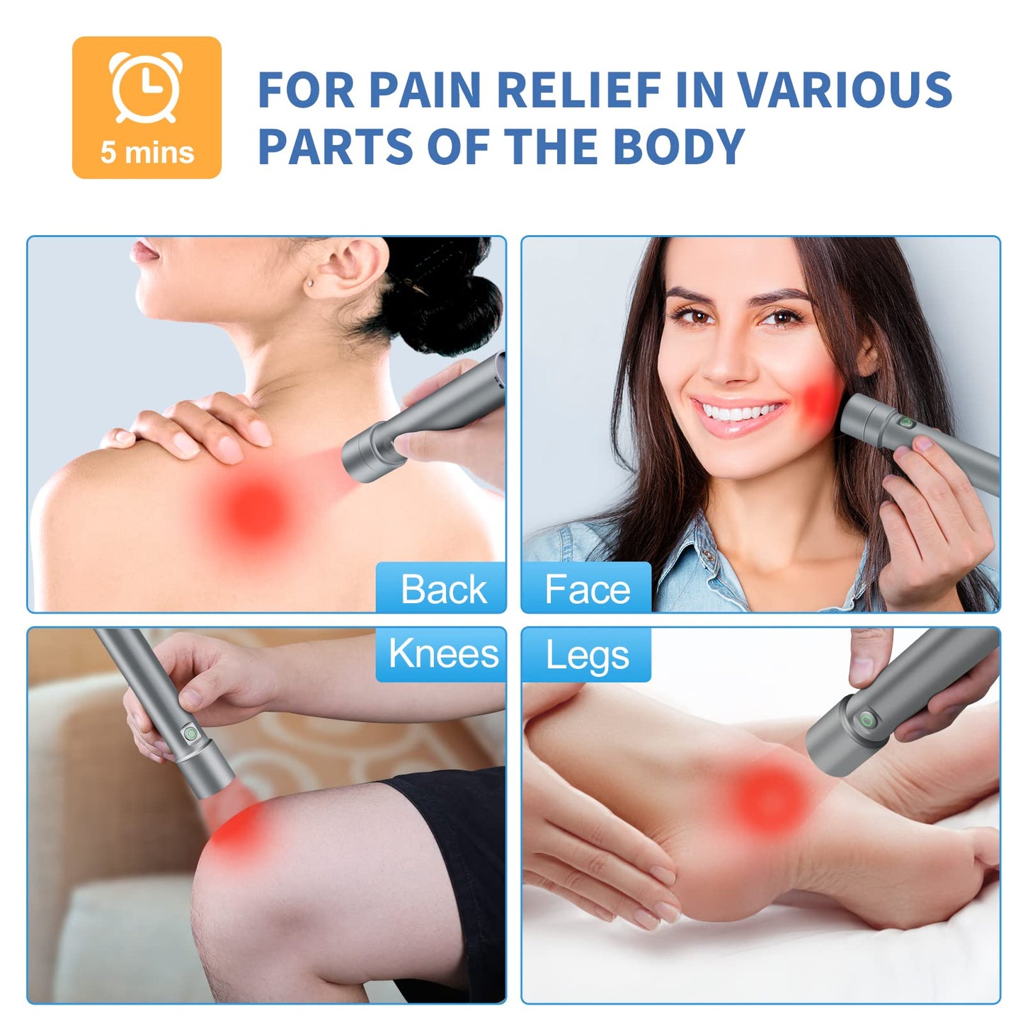 Red Light Therapy Device - 2025 Upgraded 5 in 1 Red Infrared Light for Body and face,with Rechargeable Design red Light Therapy Wand,Health Gifts for Family and Friends - Medaid International