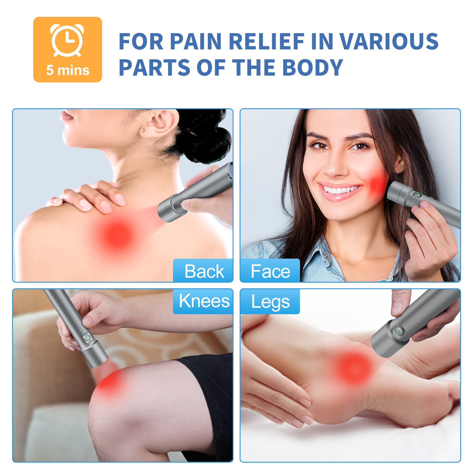 Red Light Therapy Device - 2025 Upgraded 5 in 1 Red Infrared Light for Body and face,with Rechargeable Design red Light Therapy Wand,Health Gifts for Family and Friends - Medaid International