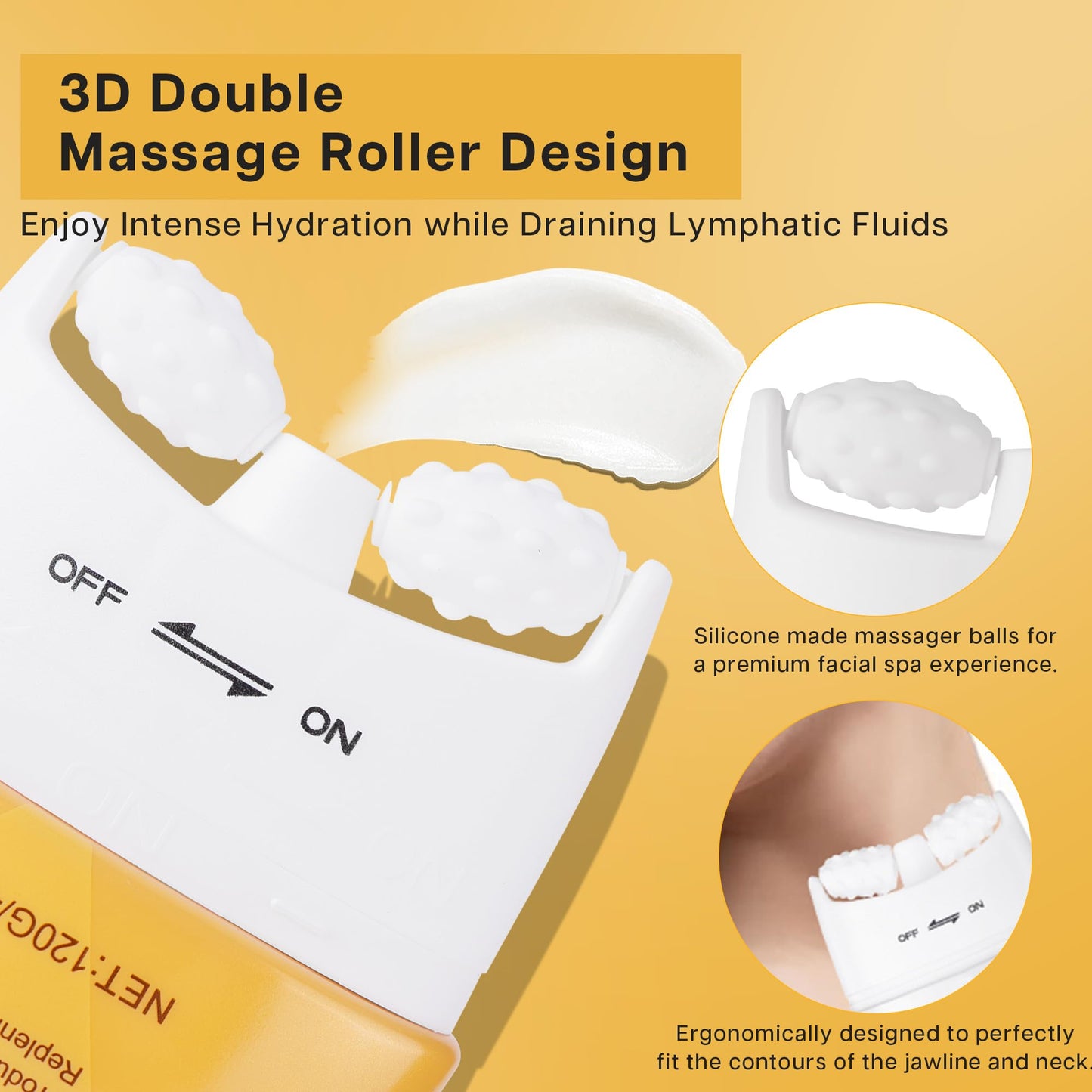 TINYLENS EELHOE 2PCS AH-8 Neck Firming Cream, 2-in-1 Roller Gua Sha Moisturizer for Sagging Neck, Double Chin & Face Lifting, with Hyaluronic Acid - Medaid International