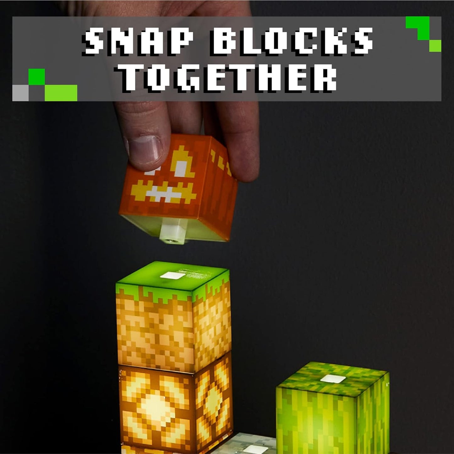 Minecraft DIY Building Blocks Night Light - USB Rechargeable LED Lamp