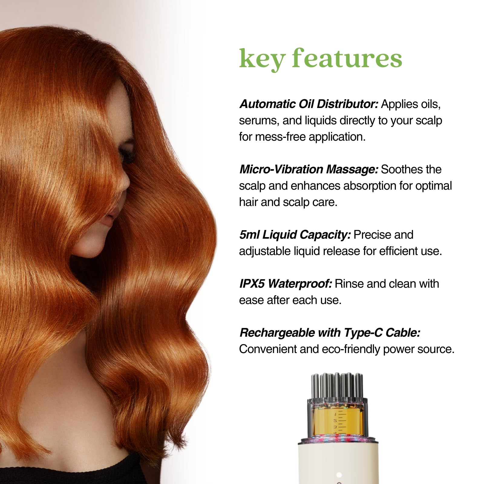 Yarok - Therascalp - Soothe, Strengthen, & Relax - Healthier & Stronger Hair - Nourishes Hair Follicles - Easy to Clean - Serum Distributor, Massager - 5ml Liquid Capacity - Medaid International