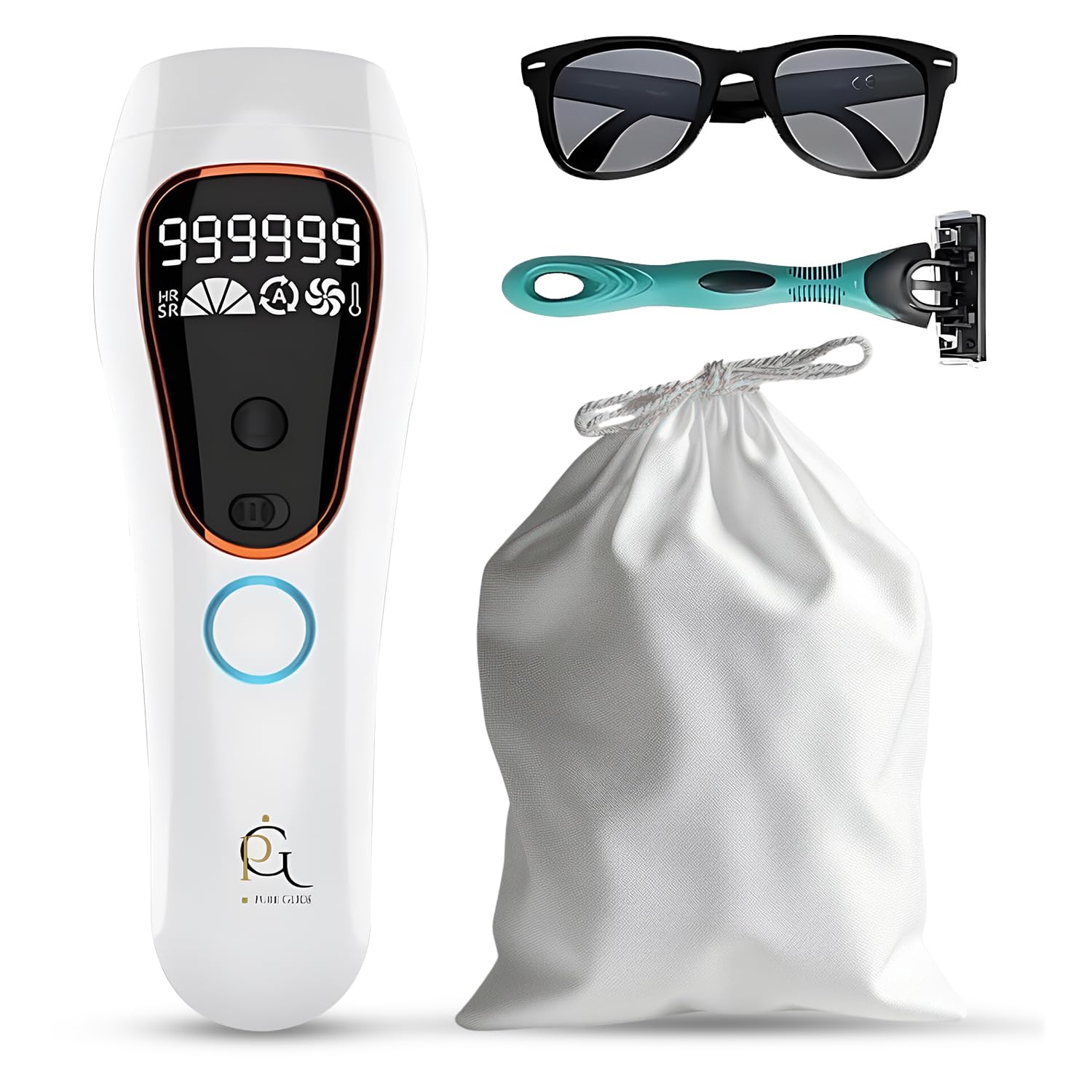 Professional IPL Laser Hair Removal Device & Epilator for Women and Men, 999,999 Flashes, Permanent Hair Reduction for Face, Legs, Arms, Bikini Line & Body, Painless Treatments for Smooth Skin at Home - Medaid International