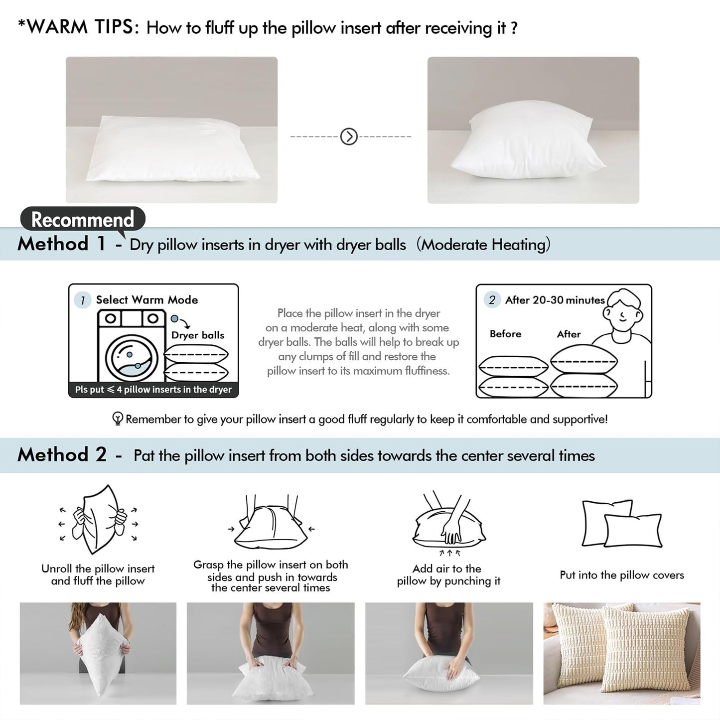MIULEE 18x18 Pillow Inserts,Set of 2 100% Virgin Microfiber with Cotton Cover Throw Pillows for Couch Sofa and Bed - Medaid International