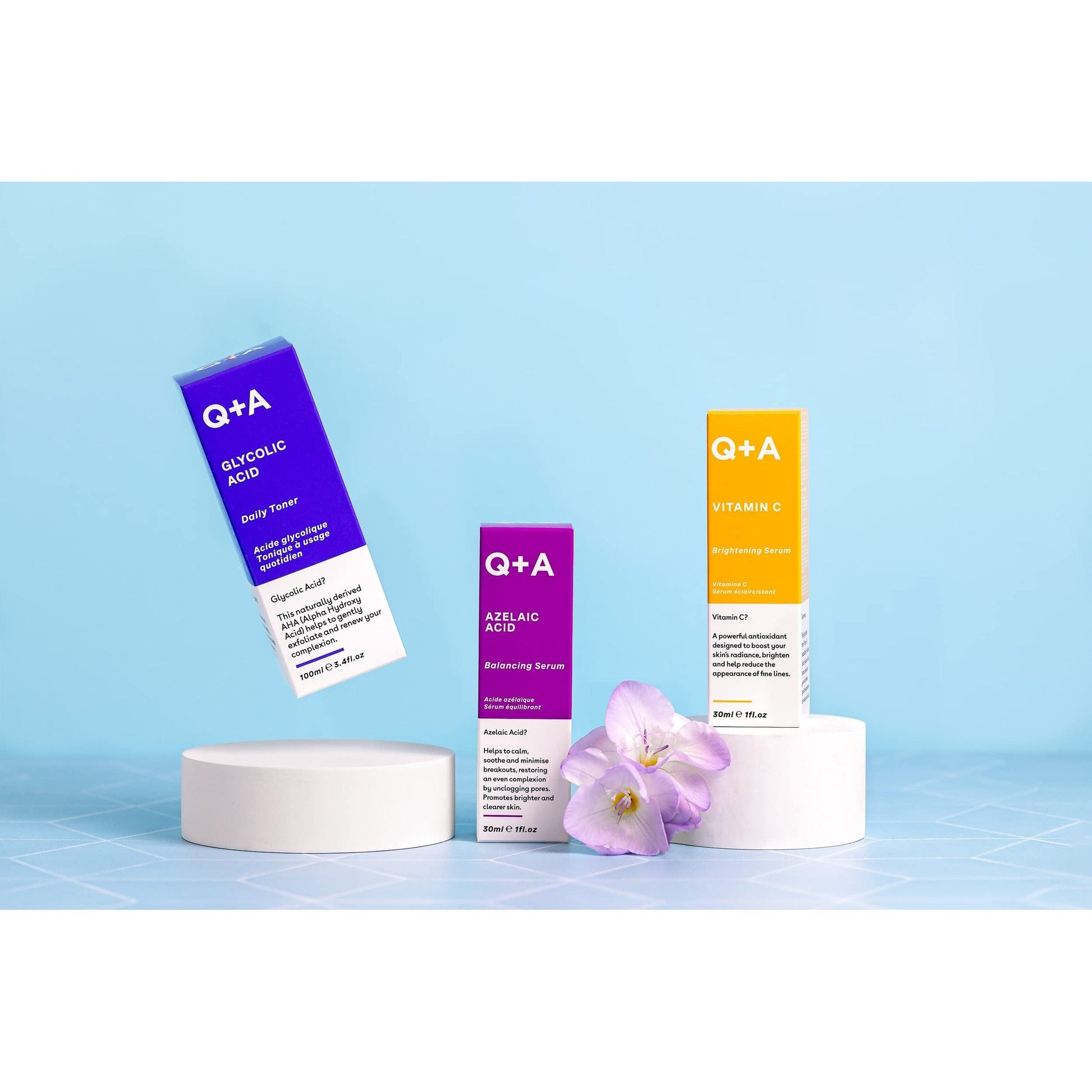 Q+A Azelaic Acid Balancing Serum (30ml), Natural Face Serum with Zinc PCA and Antioxidant Super Grains, Fragrance Free Skincare, Calms Blemishes and Smoothes Skin - Medaid International
