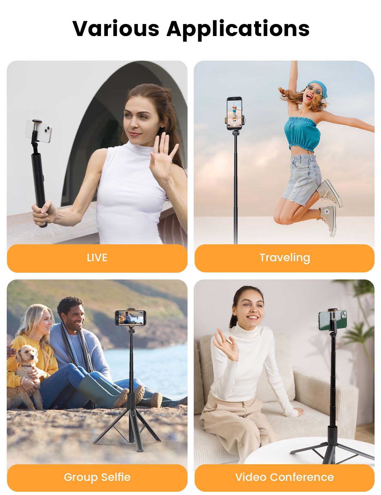ANXRE 71" Phone Tripod, NT79 Extendable Selfie Stick Professional Video Accessories for Cell Phone＆Camera, Phone Tripod Stand Holder with Remote Compatible with iPhone Android, Camera - Medaid International