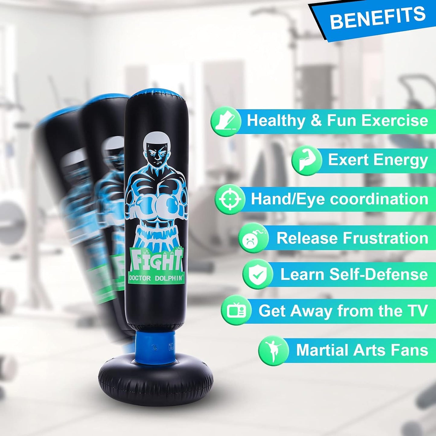 Inflatable Kids Punching Bag With Stand