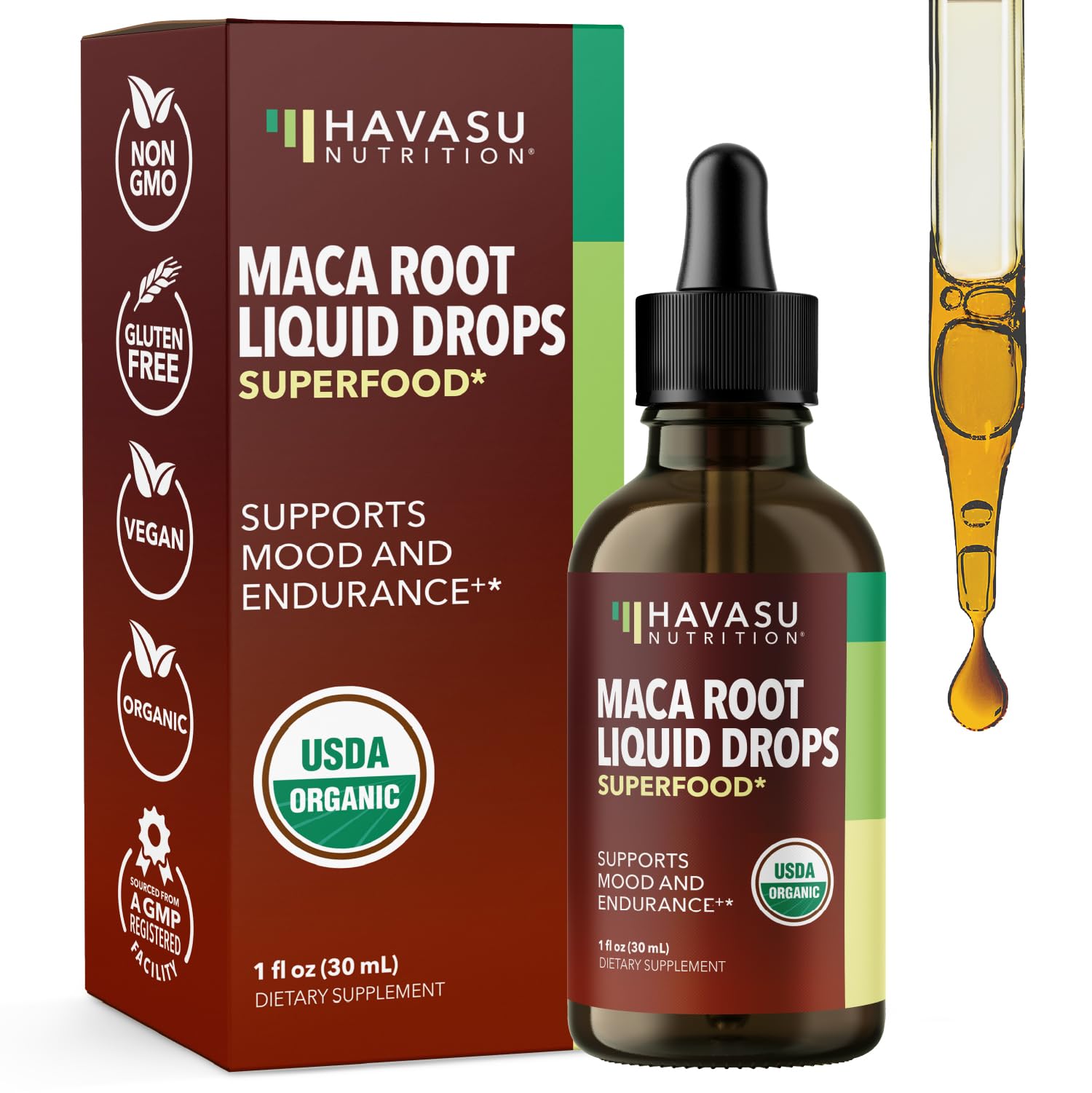 Organic Maca Root Liquid Drops - Supports Hormone Balance, Mood, and Energy in Women and Men - Lepidium Meyenii to Support Performance and Vitality - Non-GMO, Vegan, Unflavored - 60 Servings - Medaid International