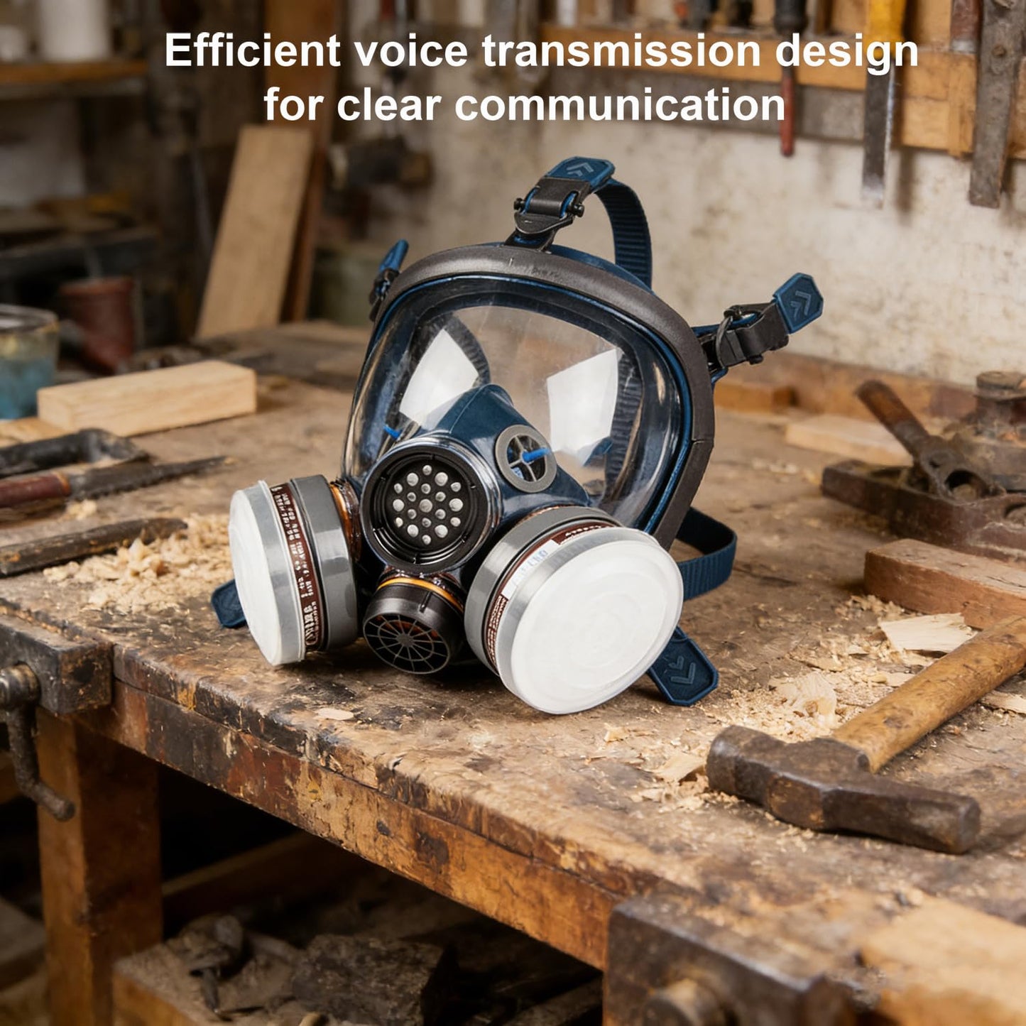 UOPASD Full Face Respirator Mask,Gas Mask Protect Against Harmful Gas,Dust,Chemicals, Safety Mask with Active Carbon Filter
