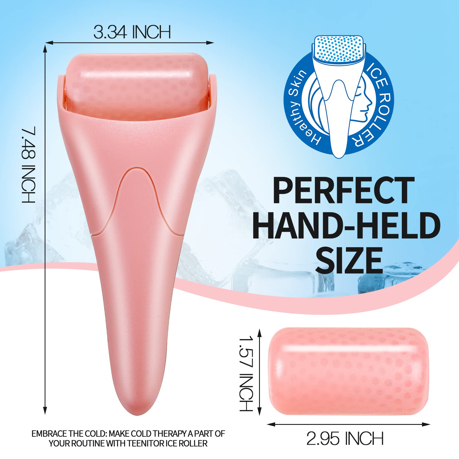 Teenitor Pink Ice Roller for Face, Ice Face Roller, Eye Roller for Puffy Eyes, Facial Roller Spa Self Care Tools for Women - Medaid International
