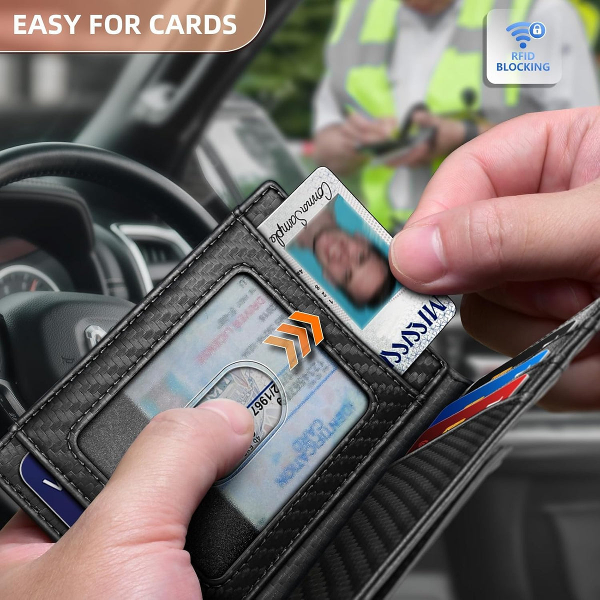 KASTWAVE Magnetic Closure Slim Wallet - Genuine Leather RFID Blocking Front Pocket Wallet for Men - Holds 12 Cards with Money Clip - Minimalist & Secure Design