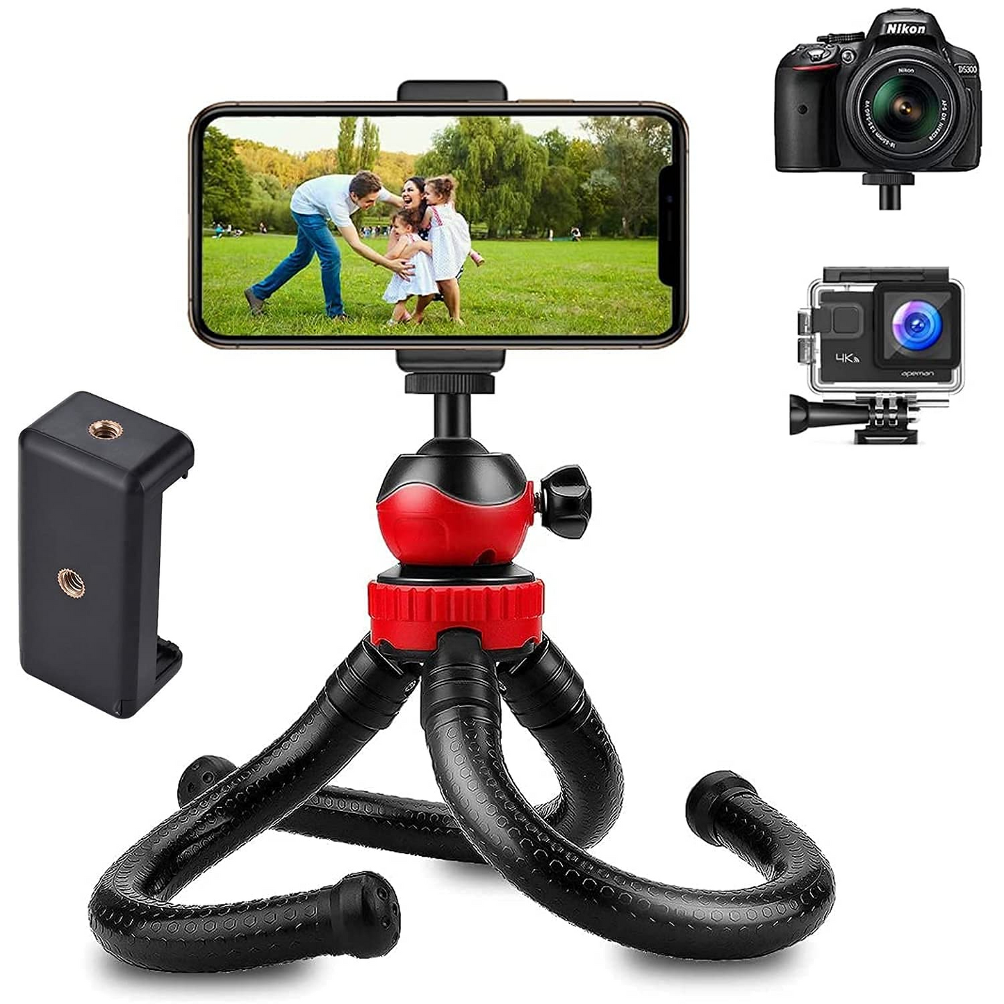 Flexible Octopus Tripod for Phone & Camera – Mini Tripod Travel Stand with Phone Clip Mount - Medaid International