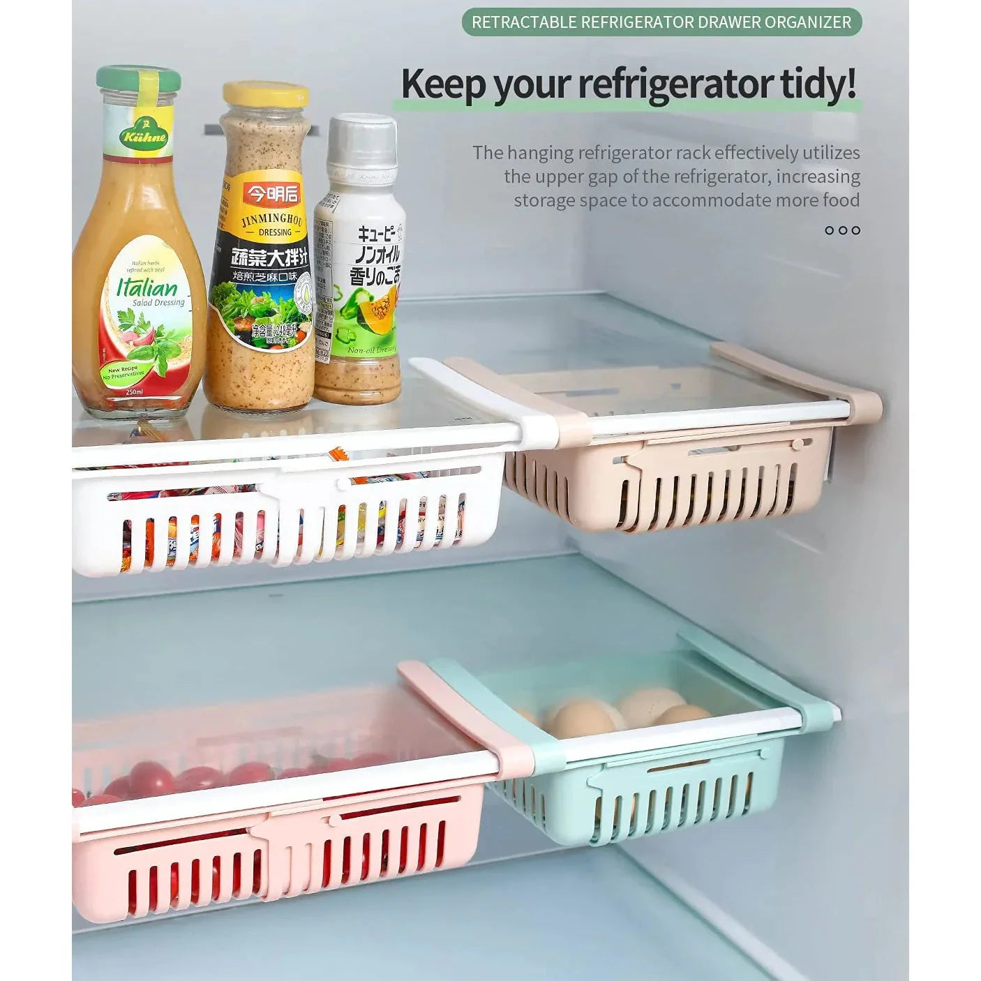 Fridge Space Saver Baskets (set of 2)