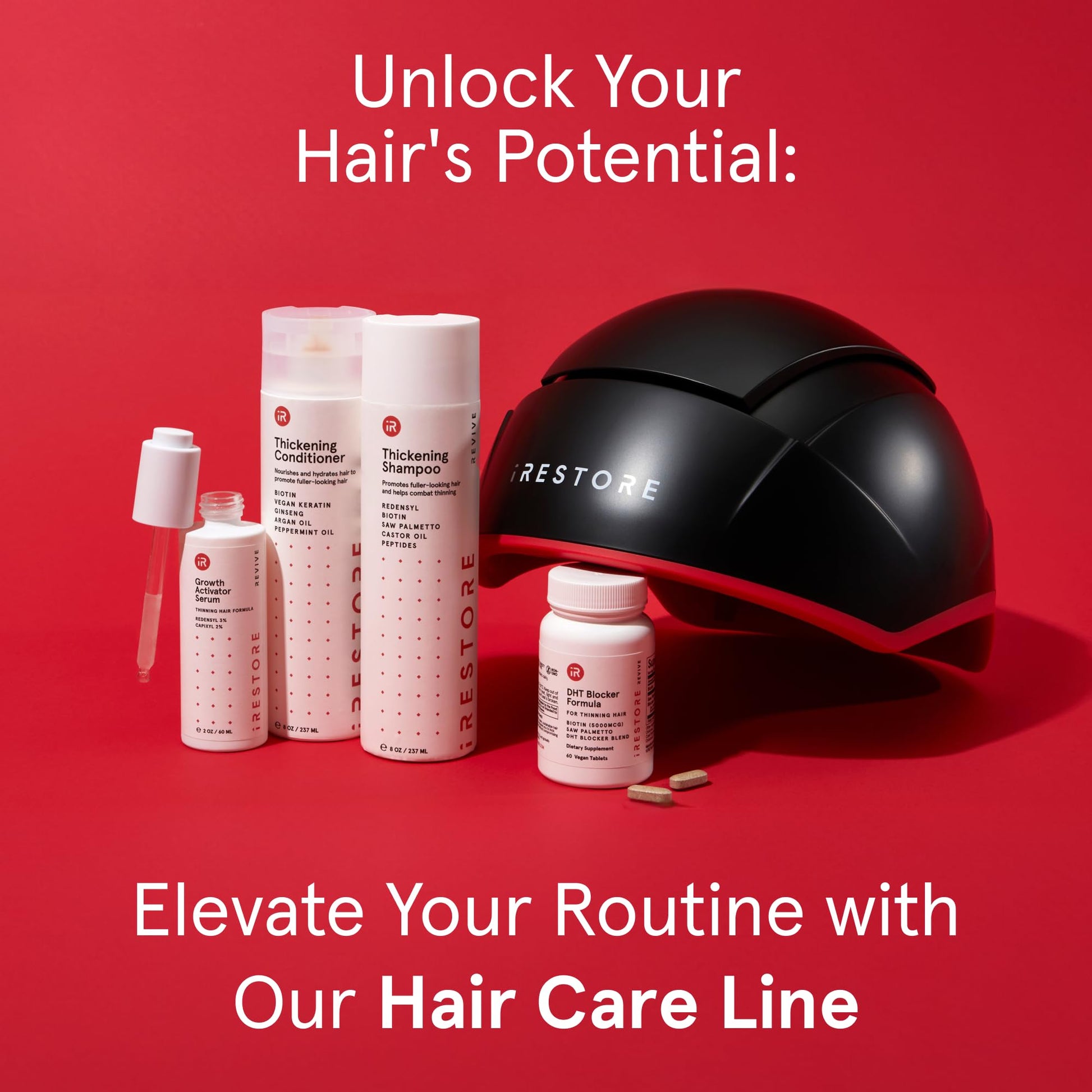 iRestore Elite - Laser Red Light Therapy for Hair Growth System - FDA Cleared Hair Loss, Hair Thinning & Alopecia Treatment for Men & Women - Laser Cap for Hair Regrowth Stimulates Denser Fuller Hair - Medaid International