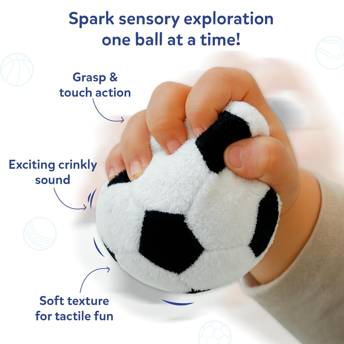 Skillmatics Plush Sports Bag Playset (3 Pc) – Soft Sensory Balls