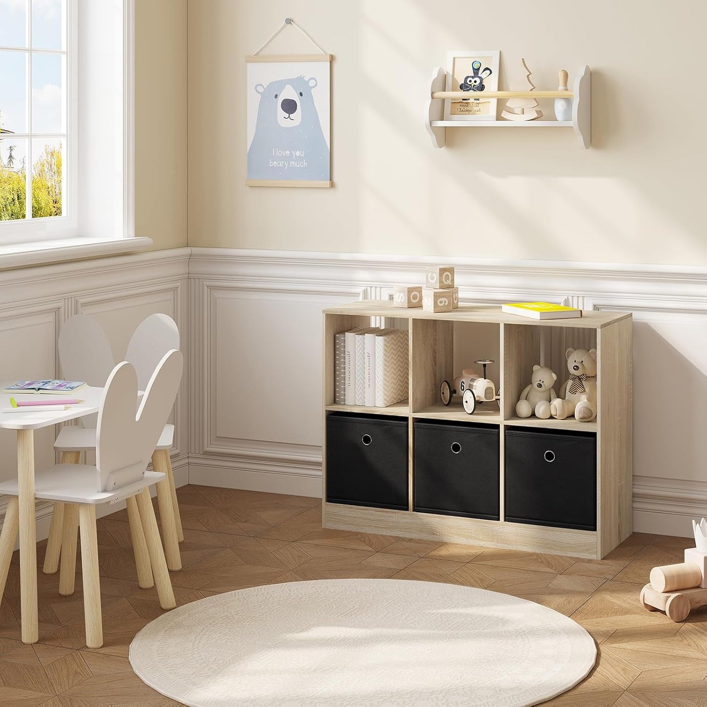 WOLTU Bookcase with 6 Cubes (SK033HEI)