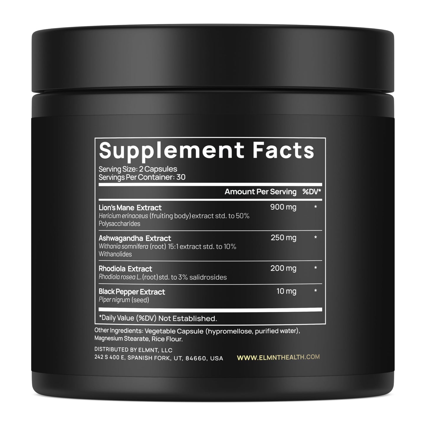 20,000mg 16x Strength Lions Mane Supplement Capsules Super Nootropic w. Ashwagandha & Rhodiola - Highest Potency Lion's Mane Mushroom Extract 50% Polysaccharides Brain Supplements for Memory and Focus - Medaid International